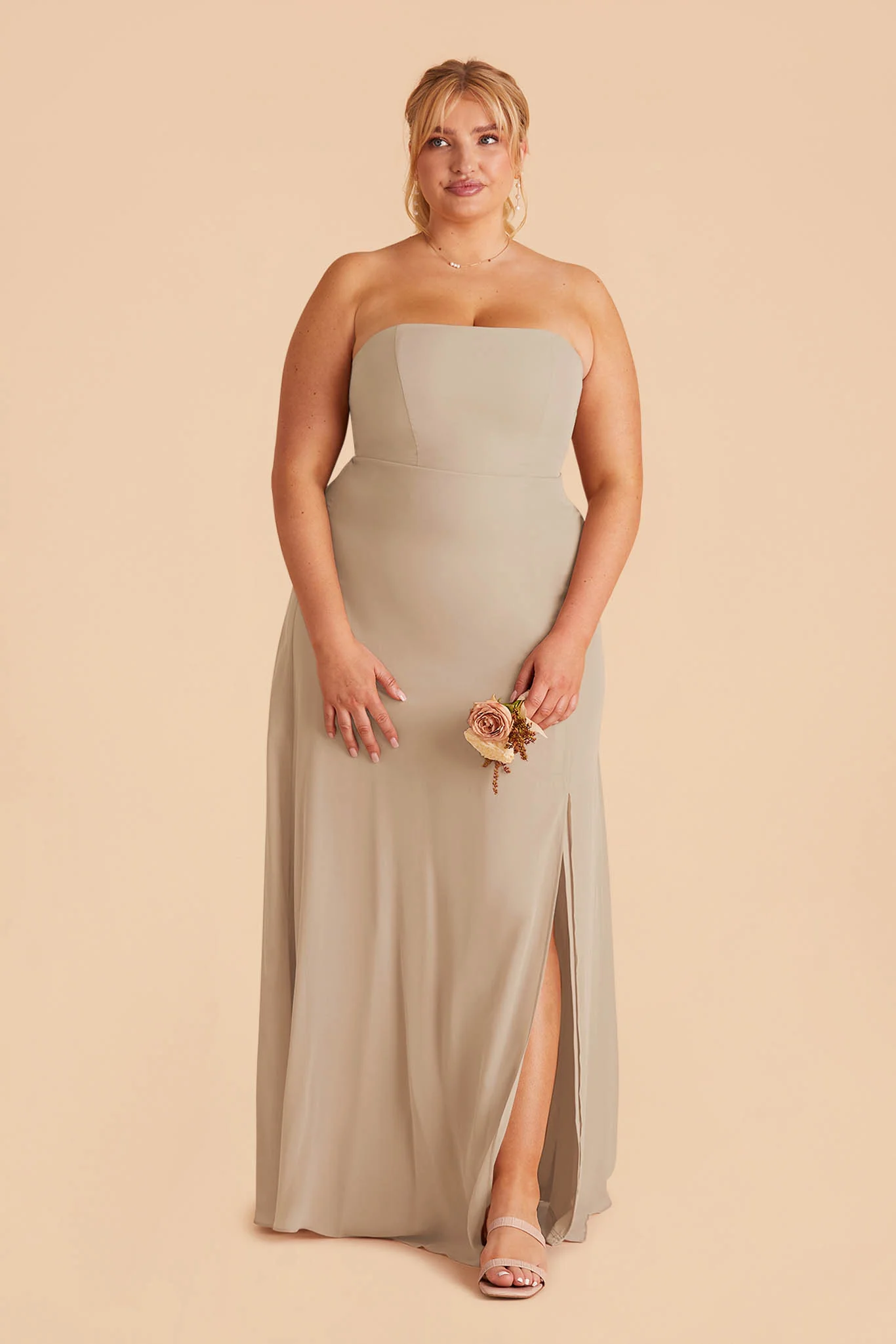 Chris Chiffon Dress - Almond - Image 2
