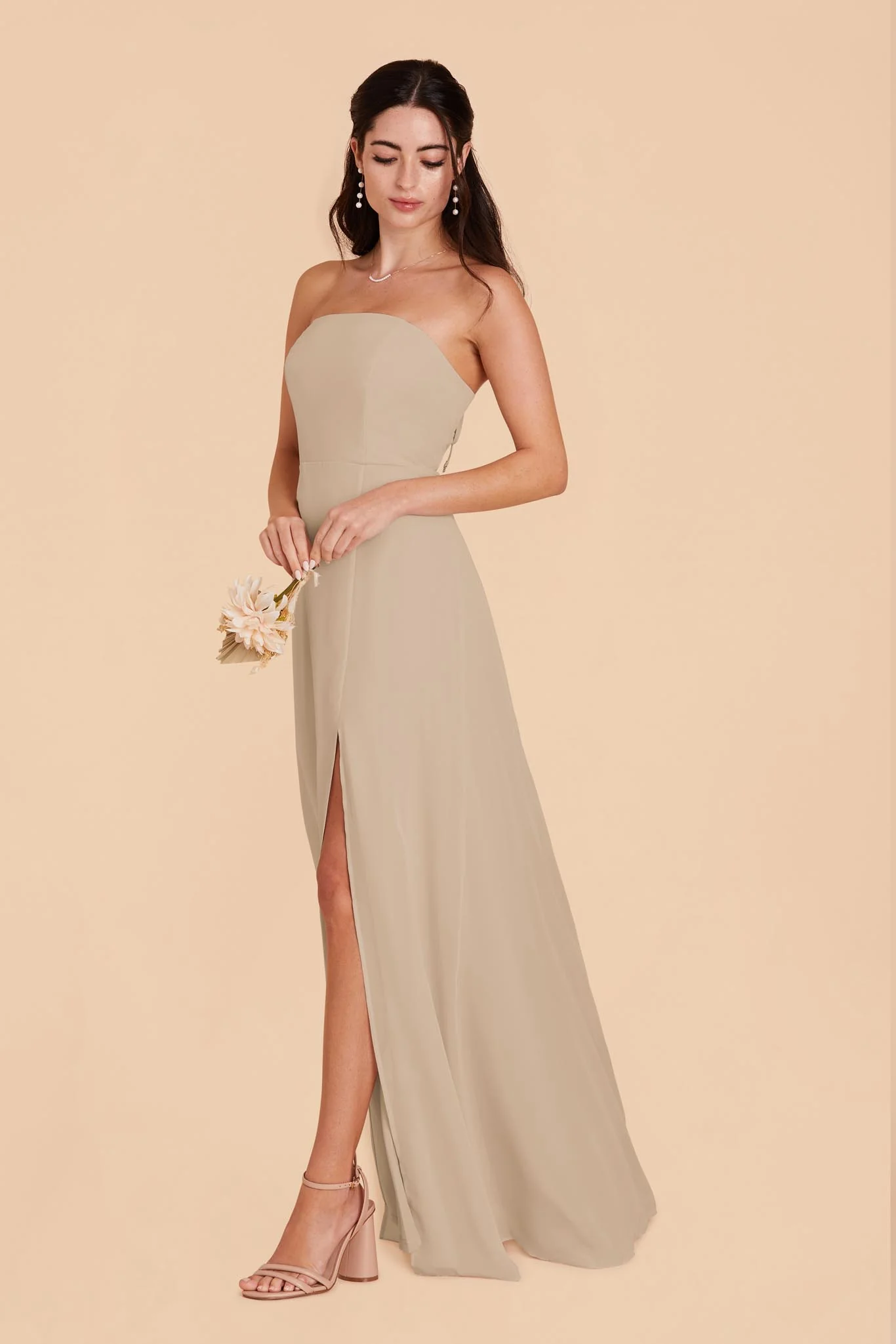 Chris Chiffon Dress - Almond - Image 3