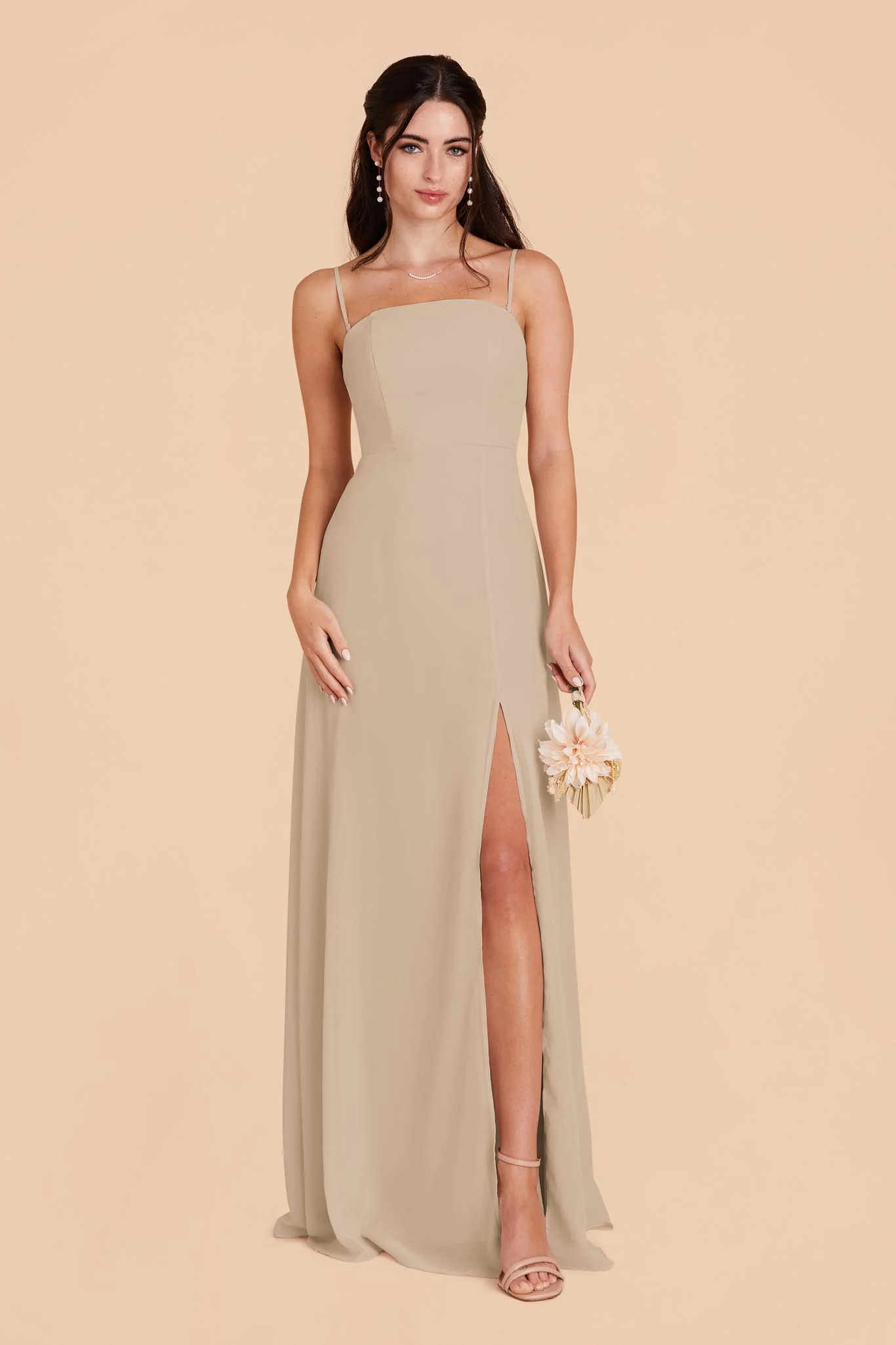 Chris Chiffon Dress - Almond - Image 4