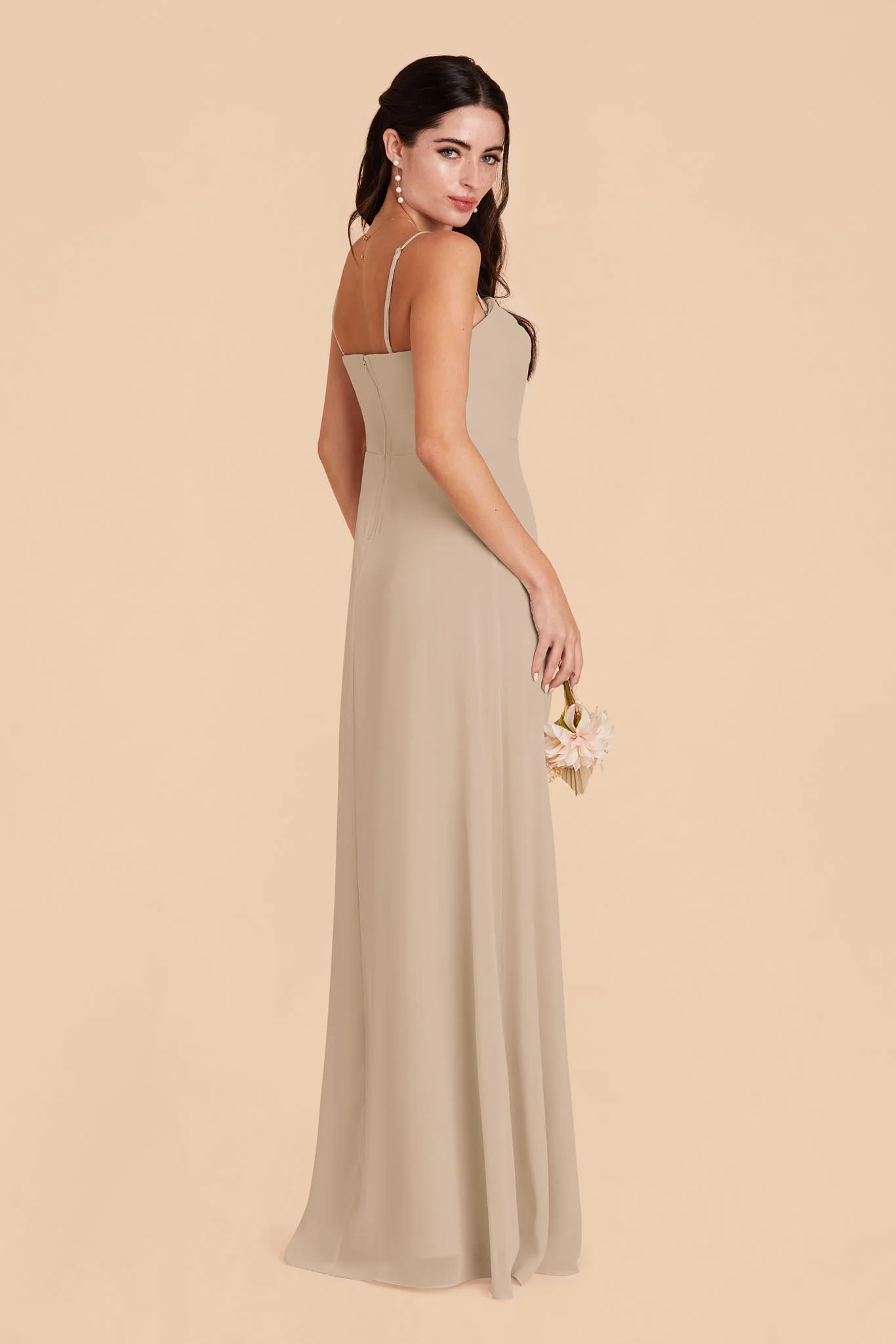 Chris Chiffon Dress - Almond - Image 5