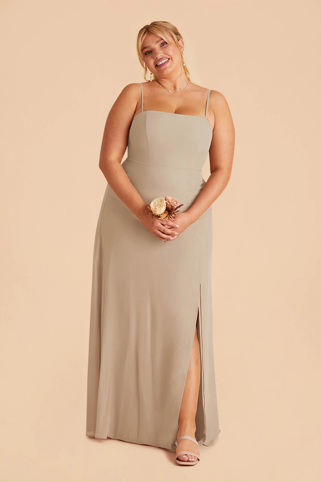 Chris Chiffon Dress - Almond - Image 7