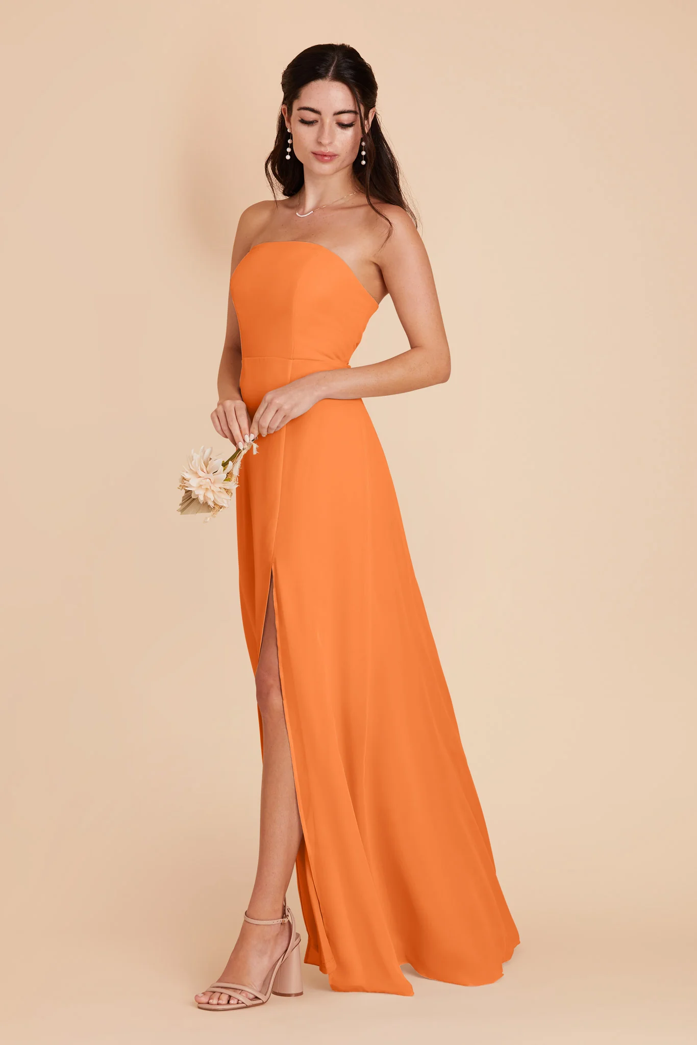 Chris Chiffon Dress - Apricot - Image 4