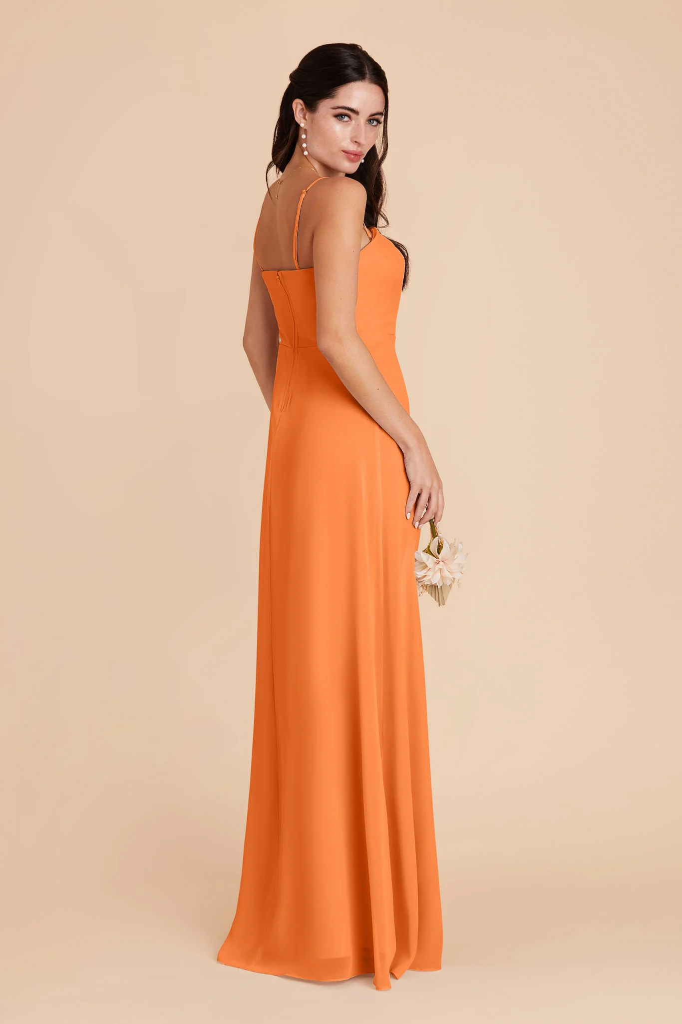 Chris Chiffon Dress - Apricot - Image 5