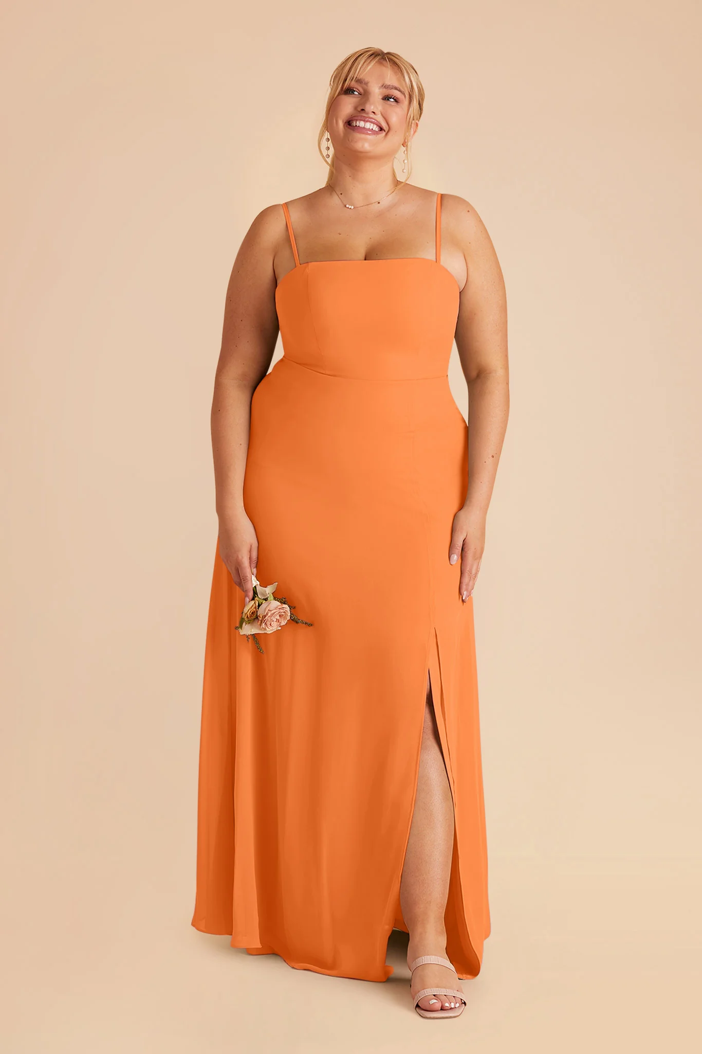 Chris Chiffon Dress - Apricot - Image 6