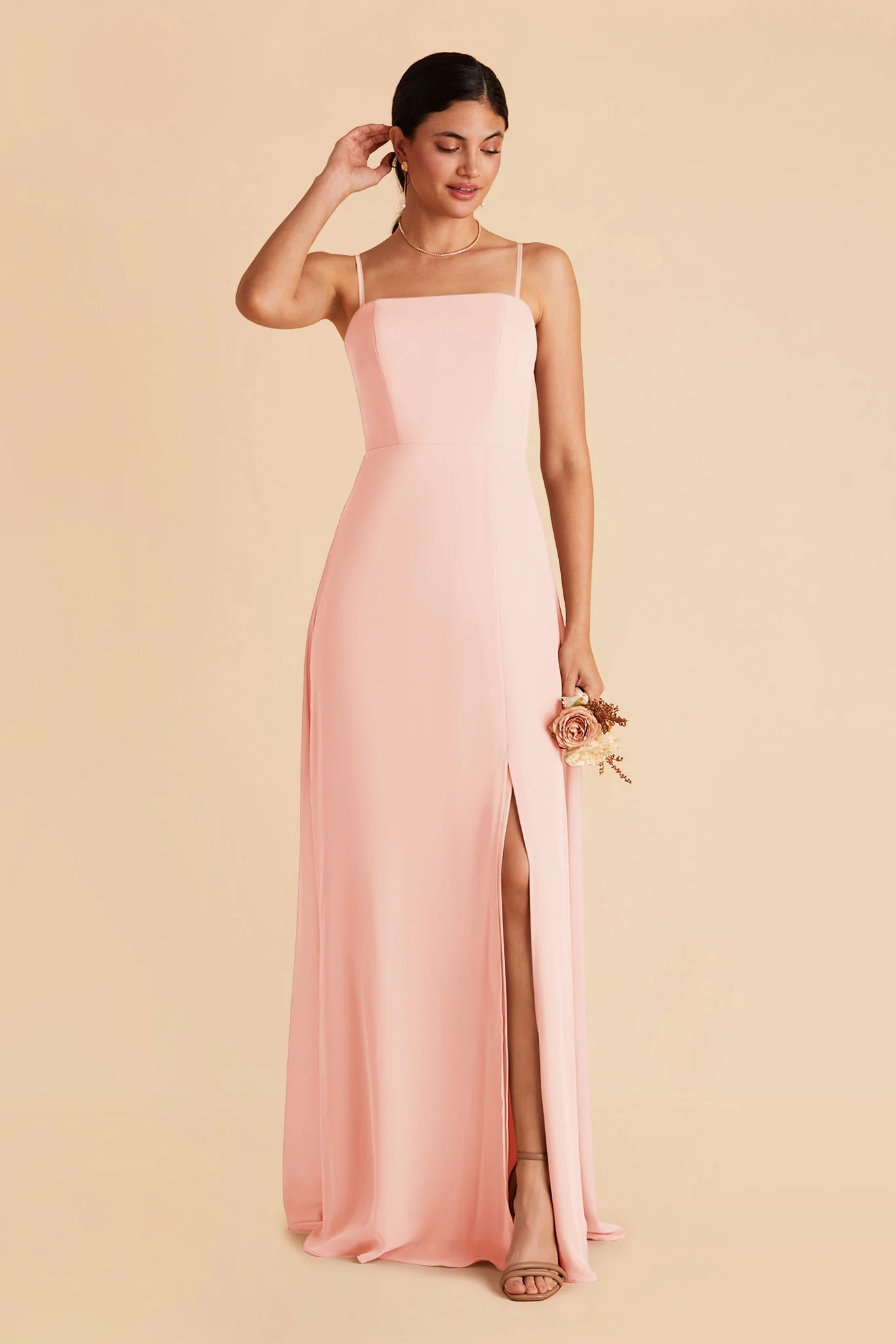 Chris Chiffon Dress - Blush Pink