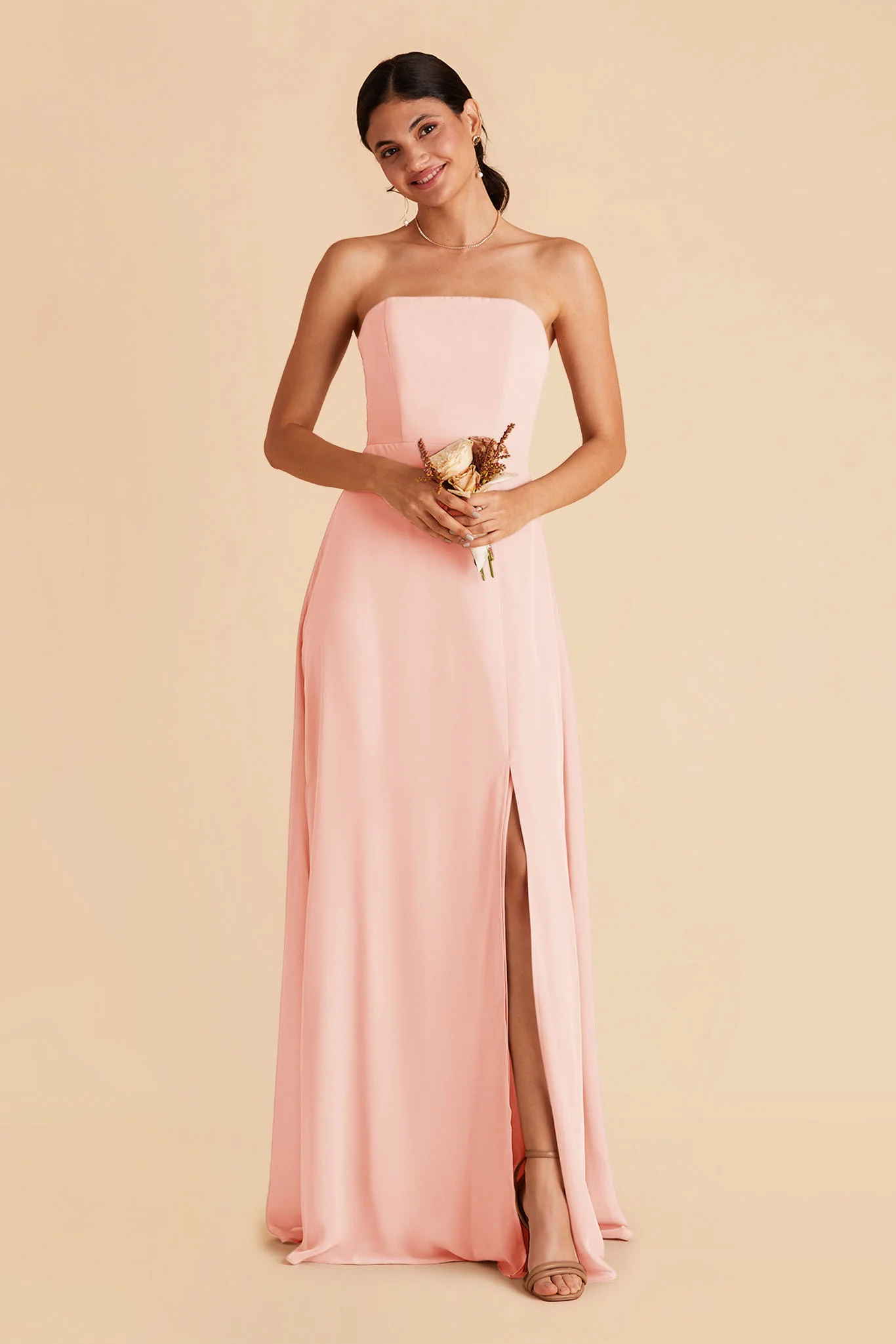 Chris Chiffon Dress - Blush Pink - Image 3