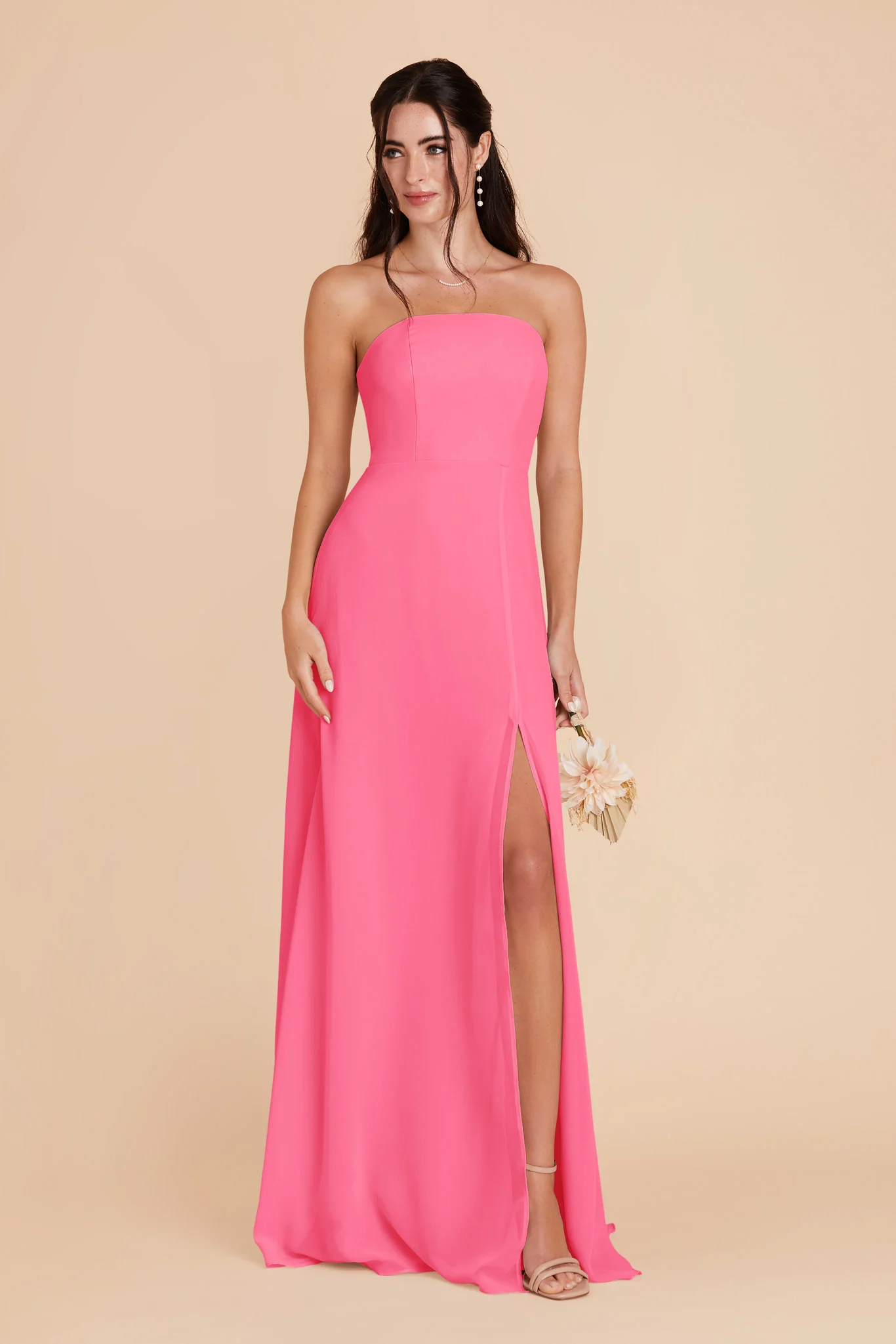 Chris Chiffon Dress - Bon Bon Pink - Image 3