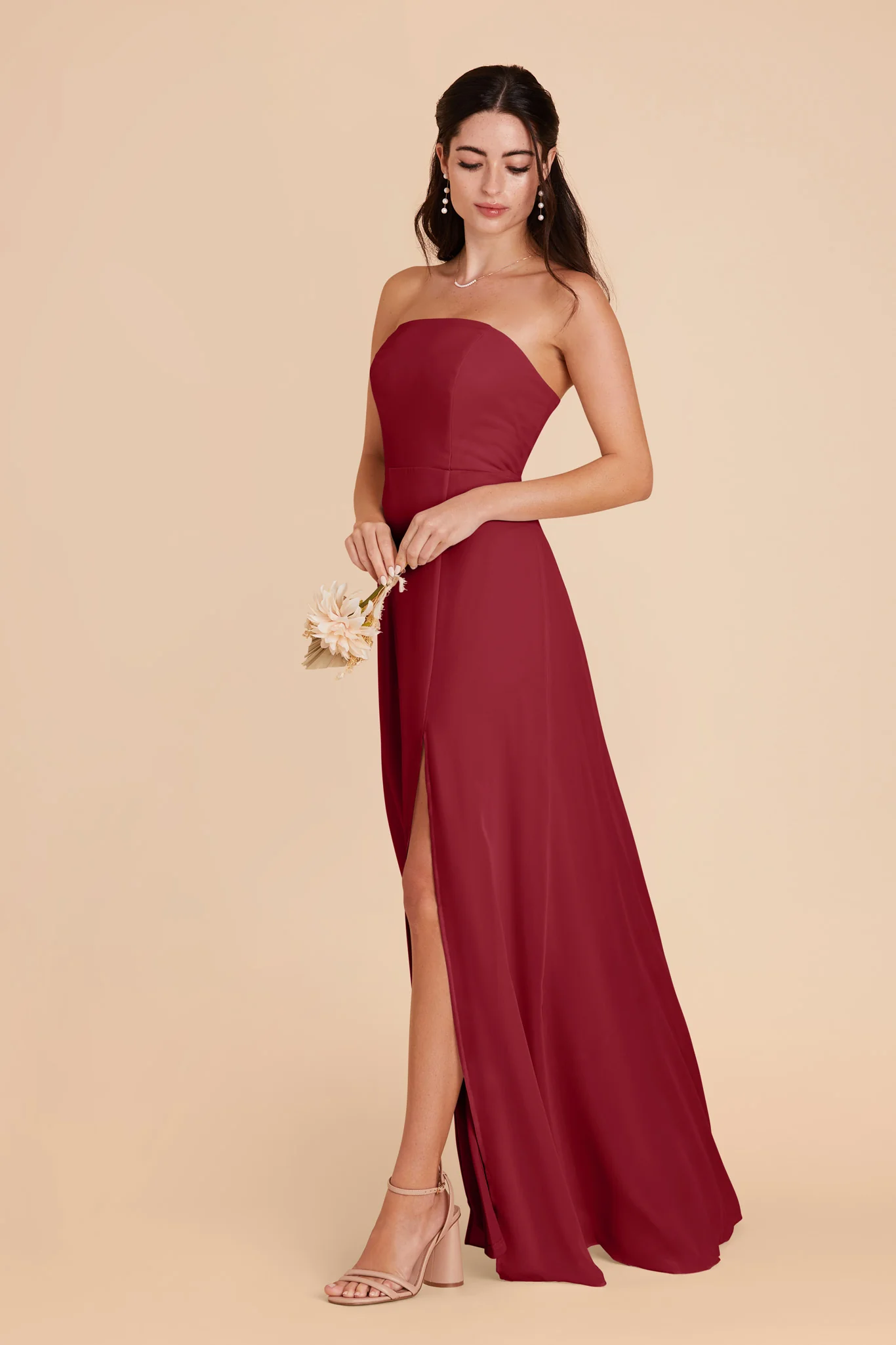 Chris Chiffon Dress - Burgundy - Image 4