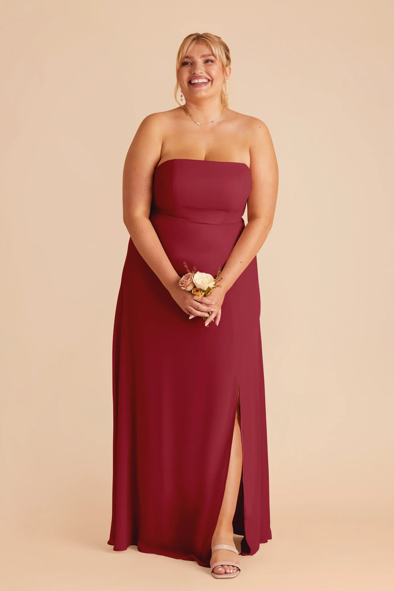 Chris Chiffon Dress - Burgundy - Image 6