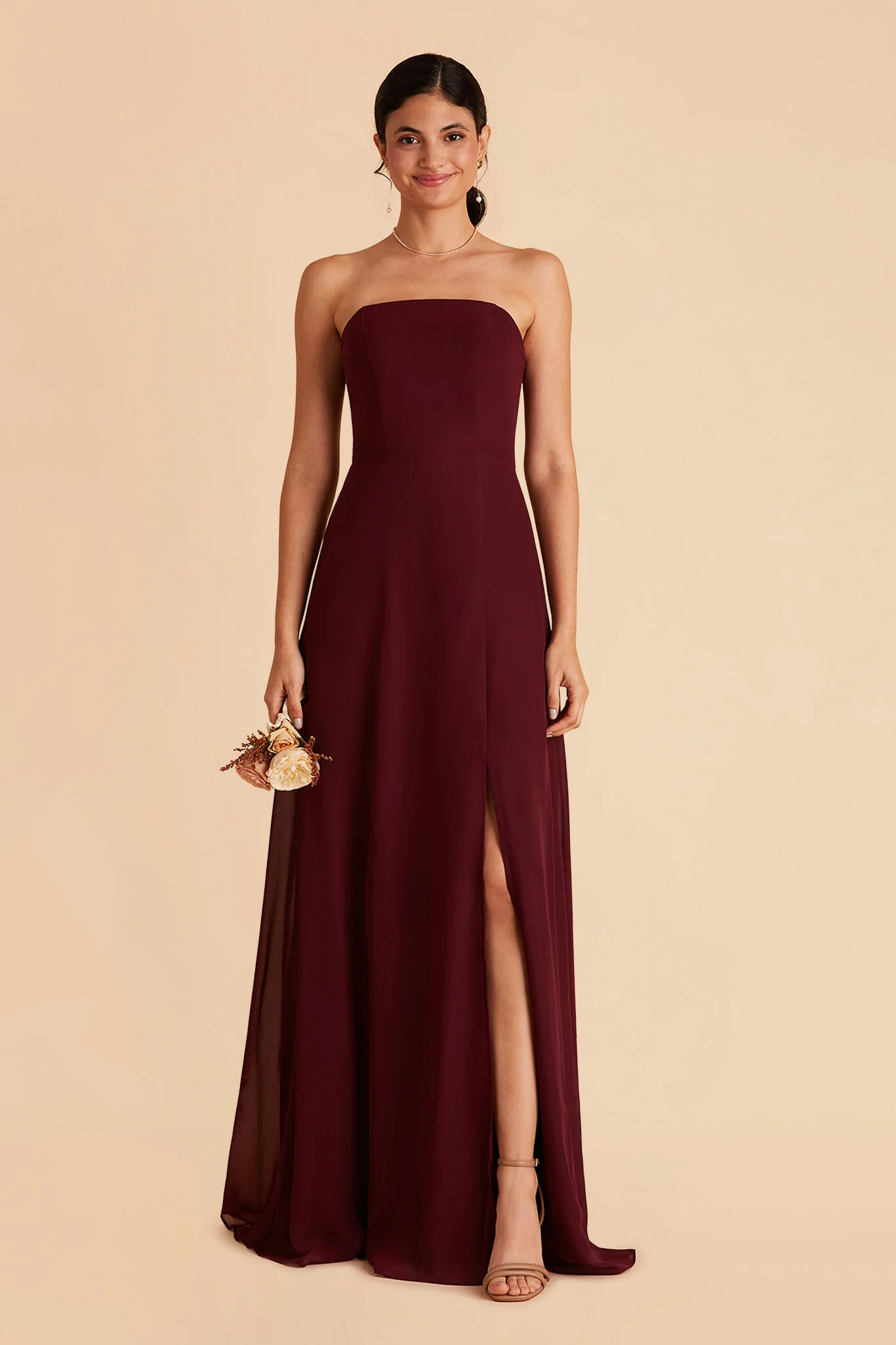 Chris Chiffon Dress - Cabernet