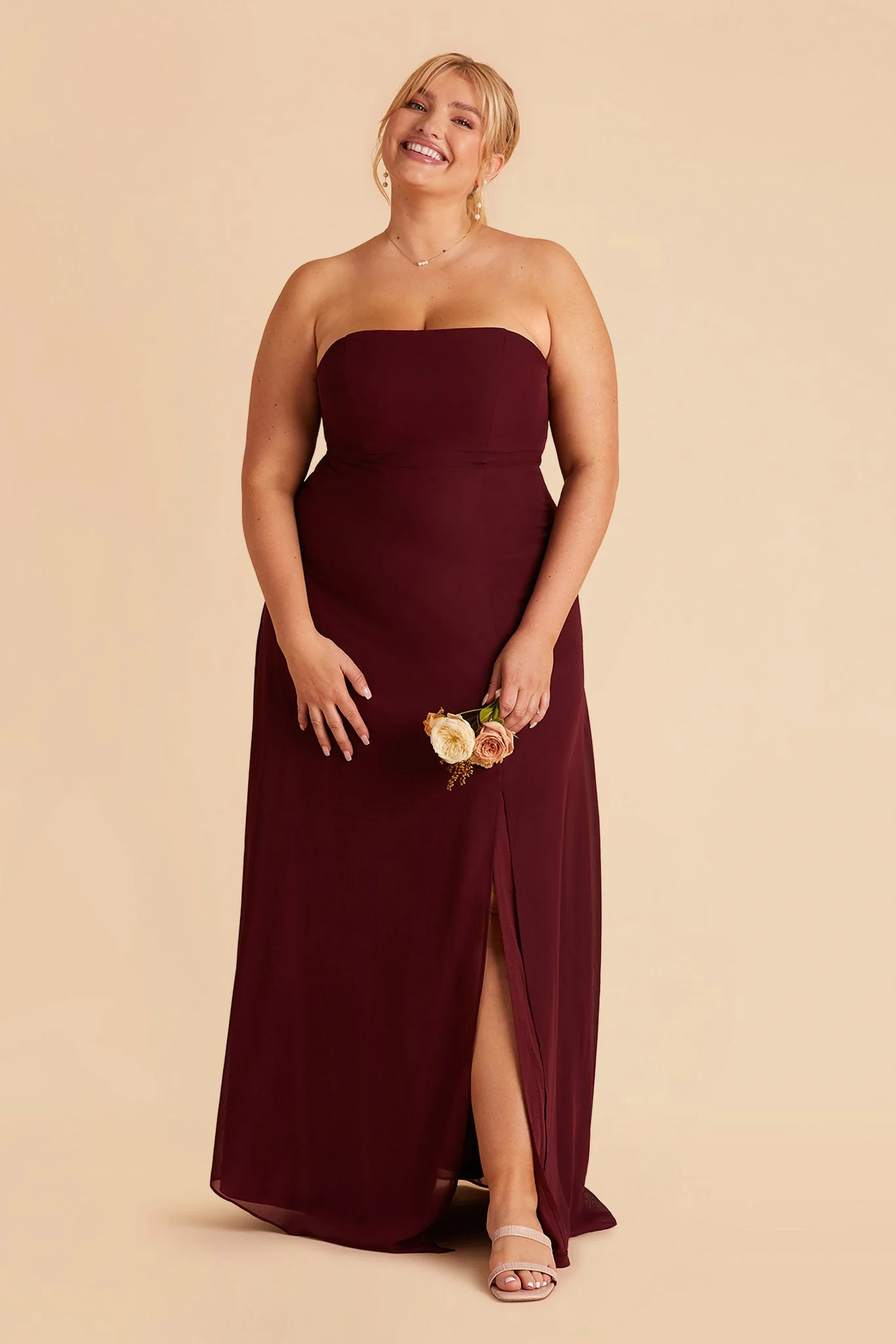 Chris Chiffon Dress - Cabernet - Image 11