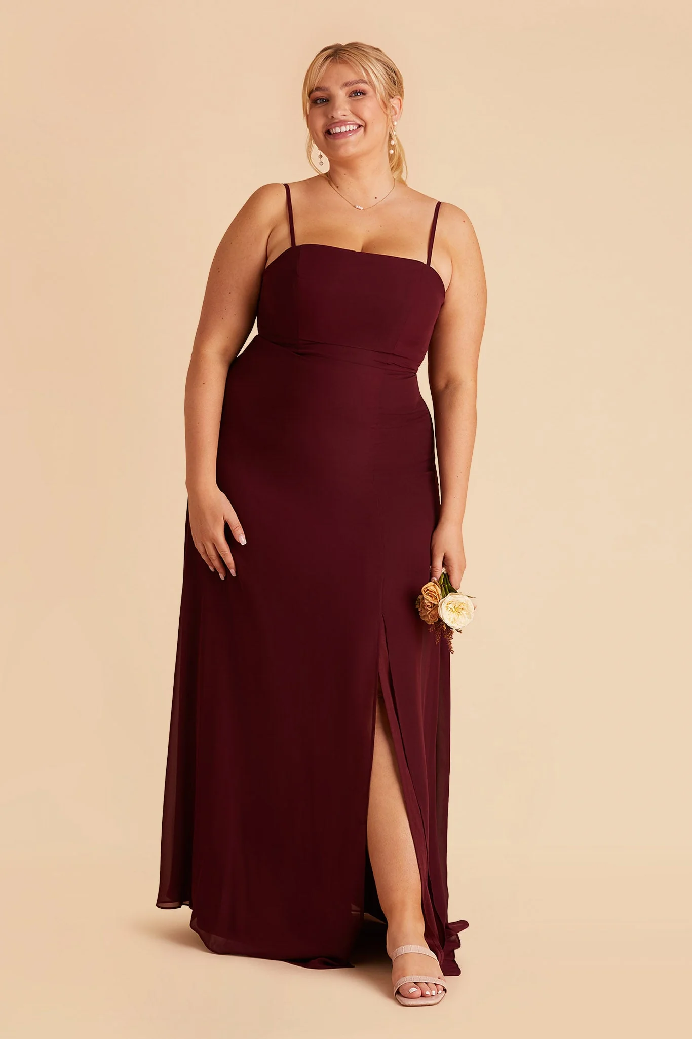 Chris Chiffon Dress - Cabernet - Image 12