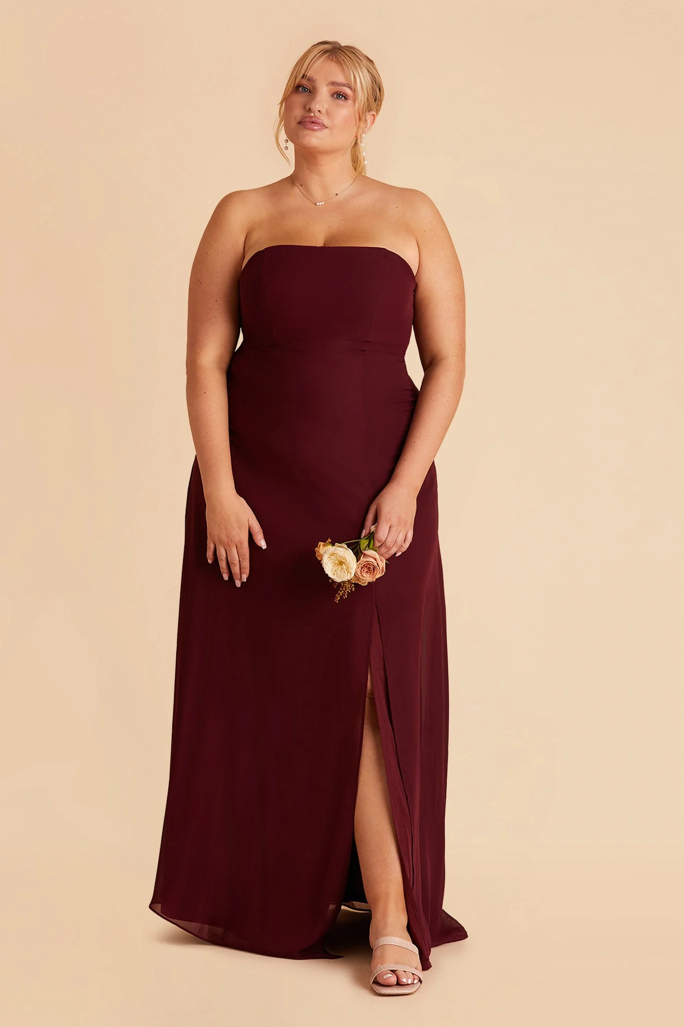 Chris Chiffon Dress - Cabernet - Image 16