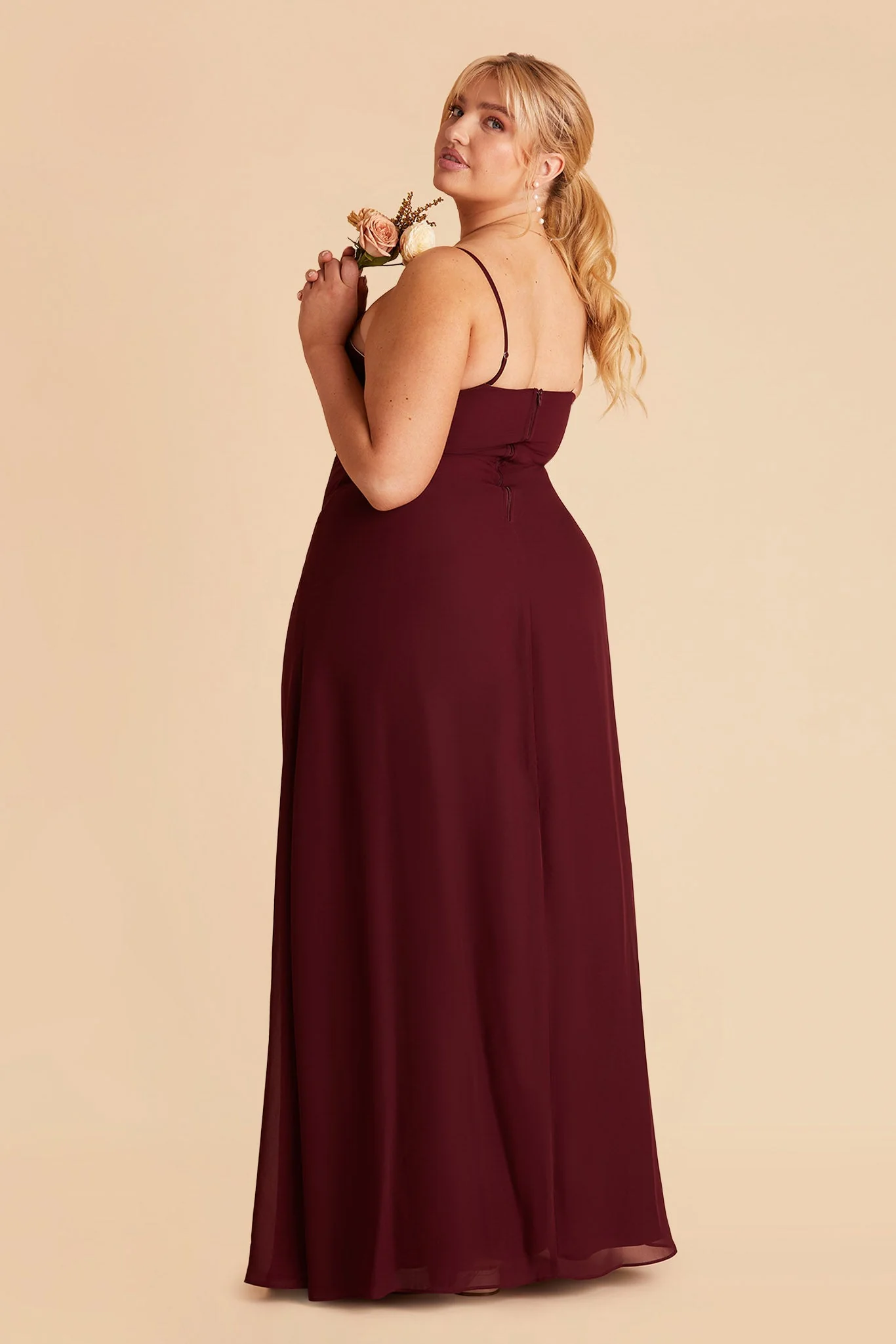 Chris Chiffon Dress - Cabernet - Image 17