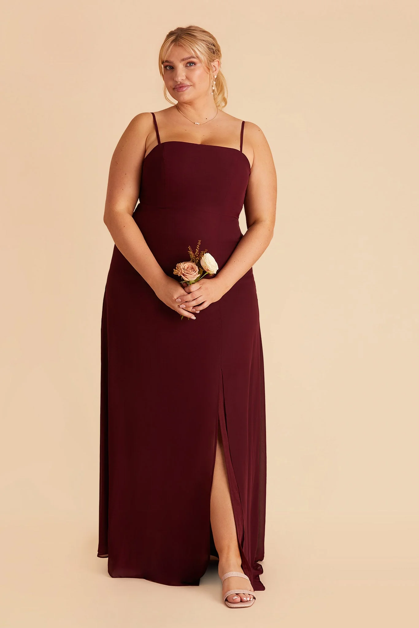 Chris Chiffon Dress - Cabernet - Image 2