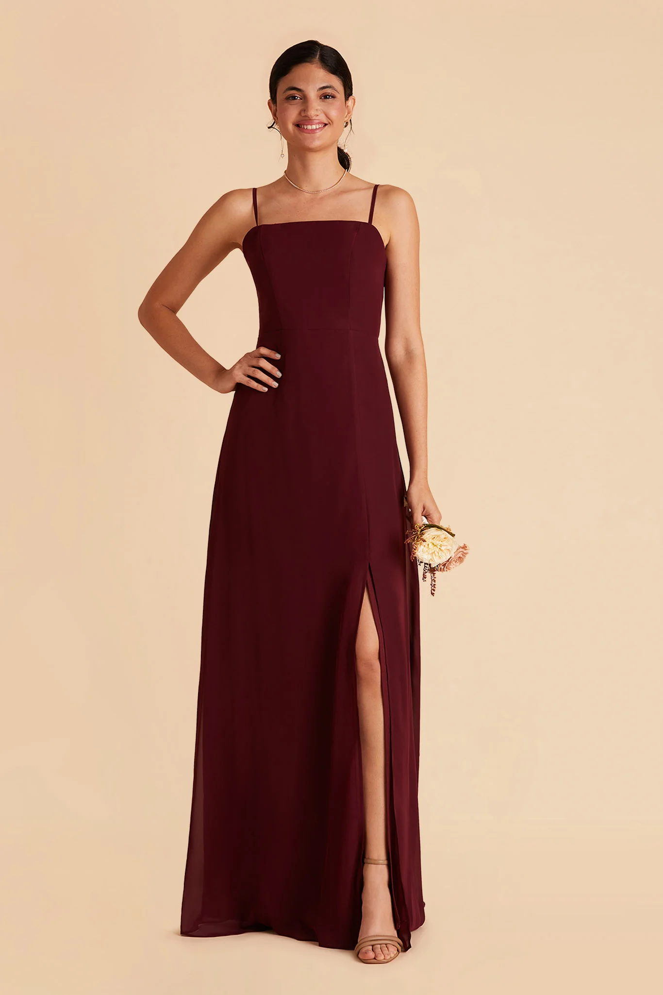 Chris Chiffon Dress - Cabernet - Image 3