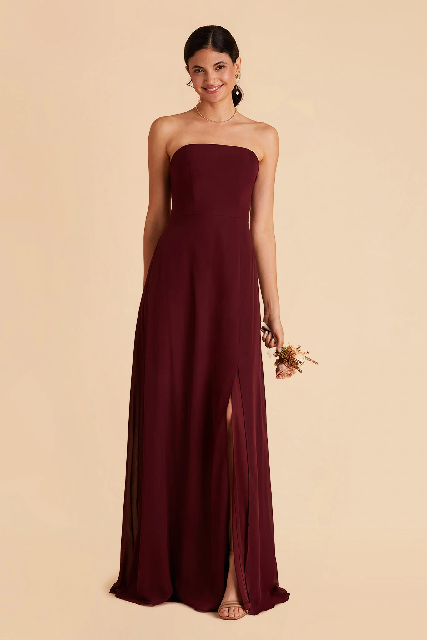 Chris Chiffon Dress - Cabernet - Image 4