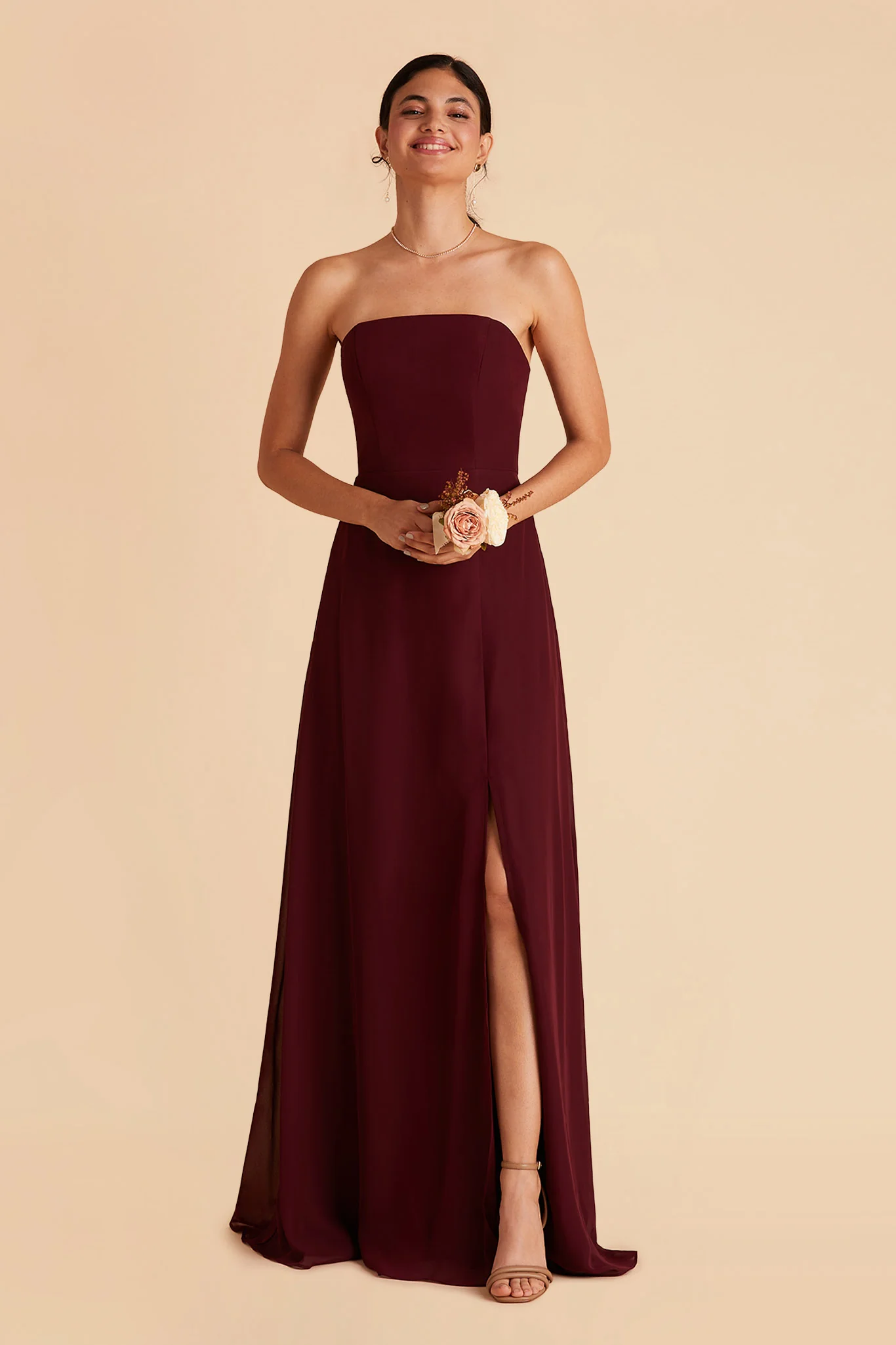 Chris Chiffon Dress - Cabernet - Image 5