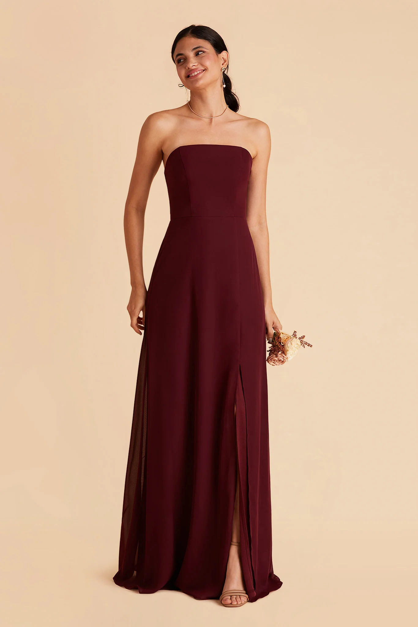 Chris Chiffon Dress - Cabernet - Image 6