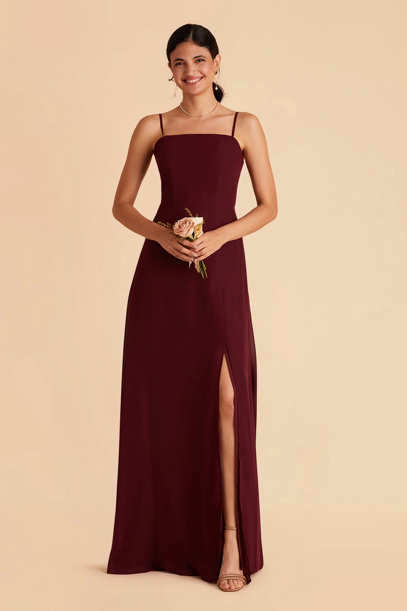 Chris Chiffon Dress - Cabernet - Image 7