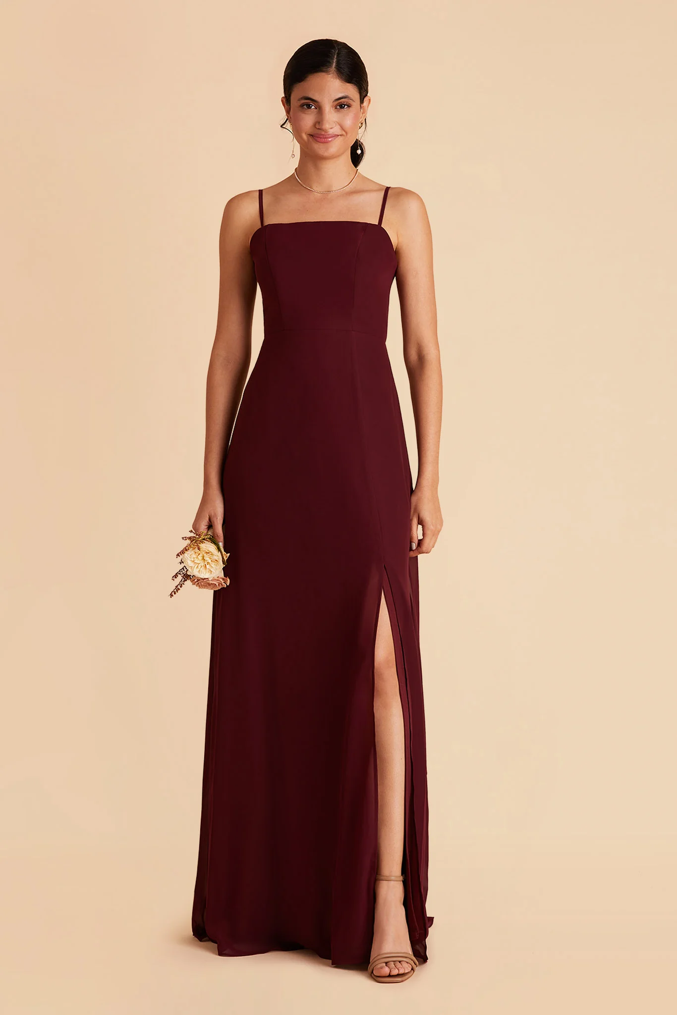 Chris Chiffon Dress - Cabernet - Image 8