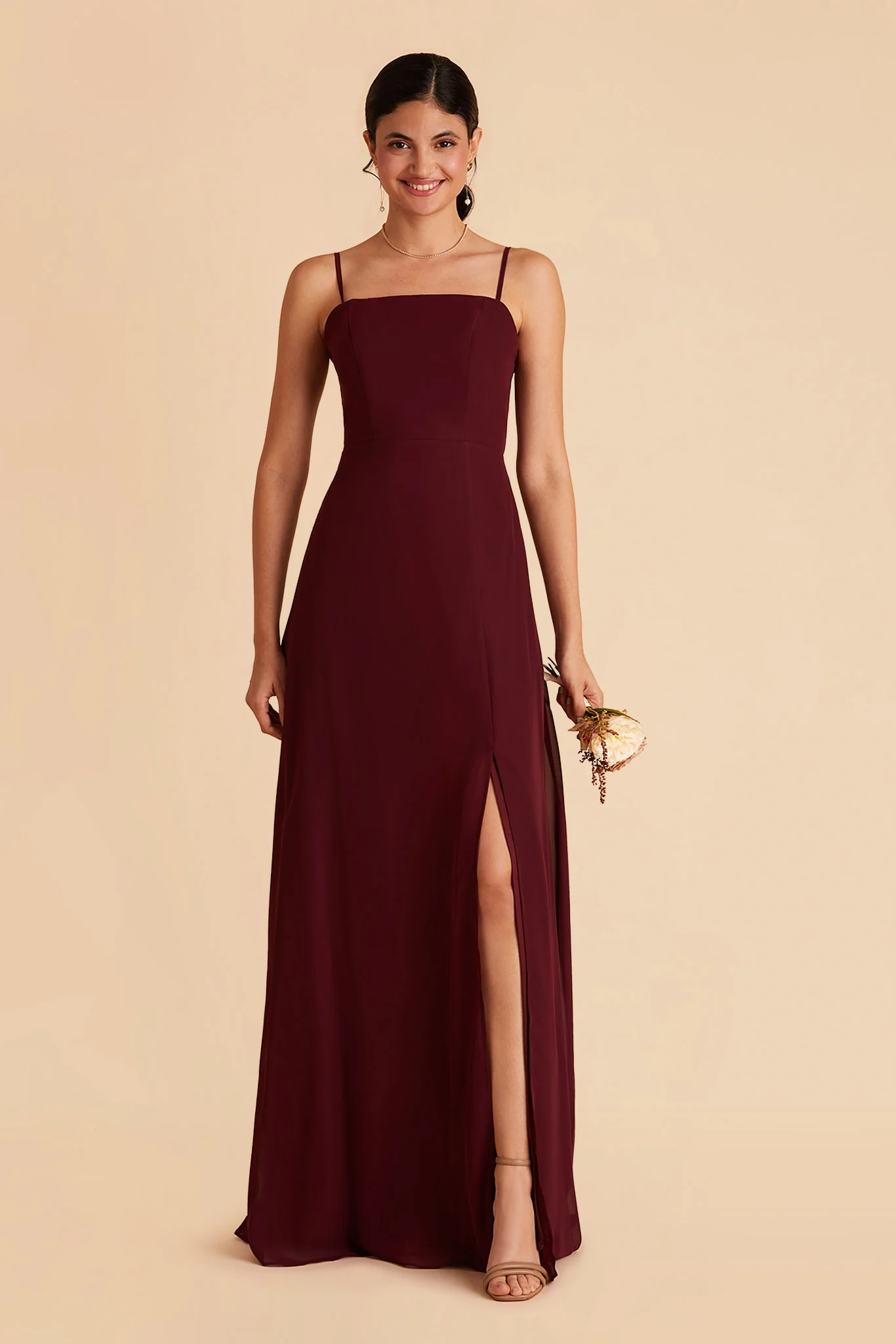 Chris Chiffon Dress - Cabernet - Image 9