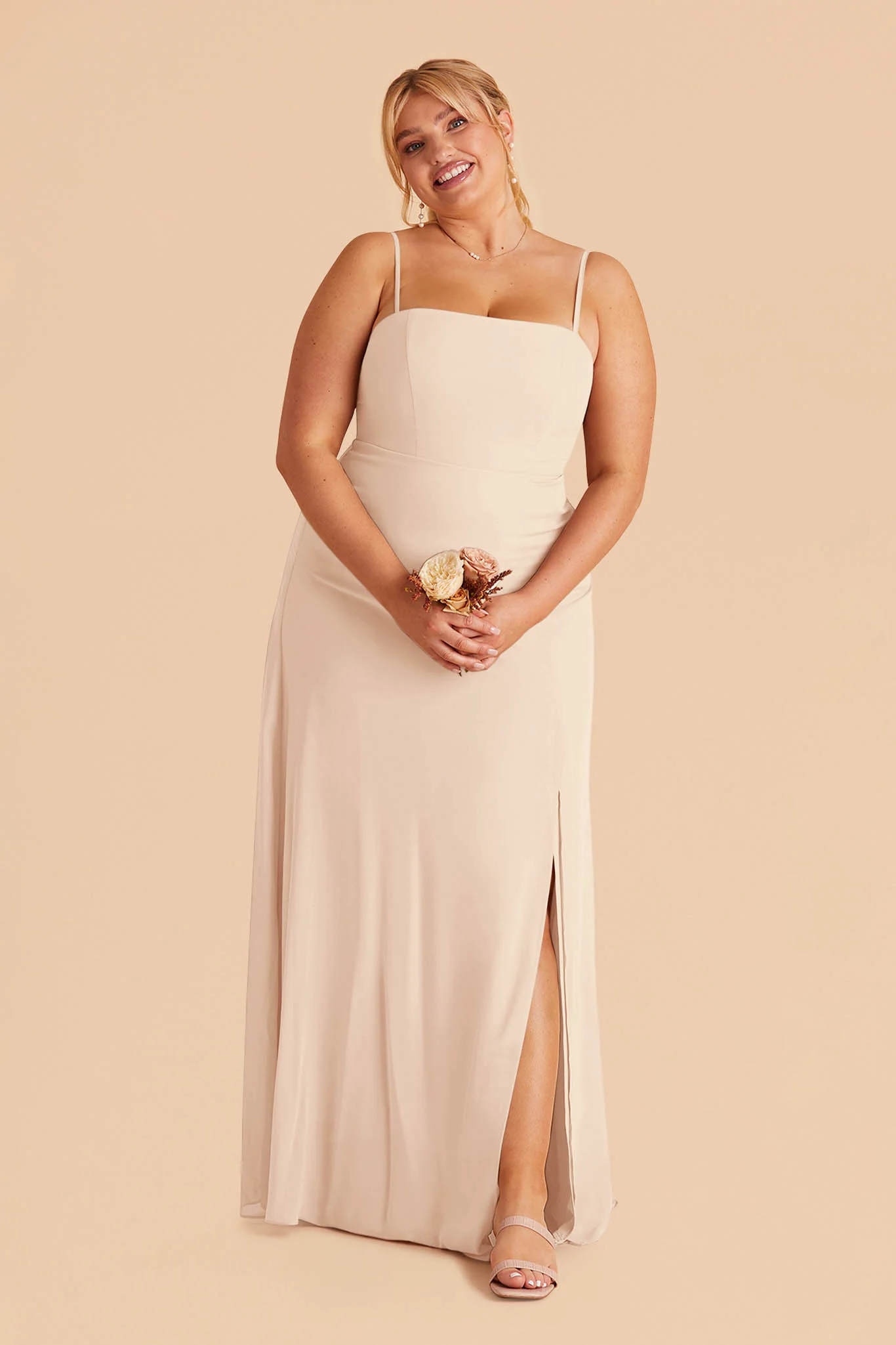 Chris Chiffon Dress - Champagne - Image 2