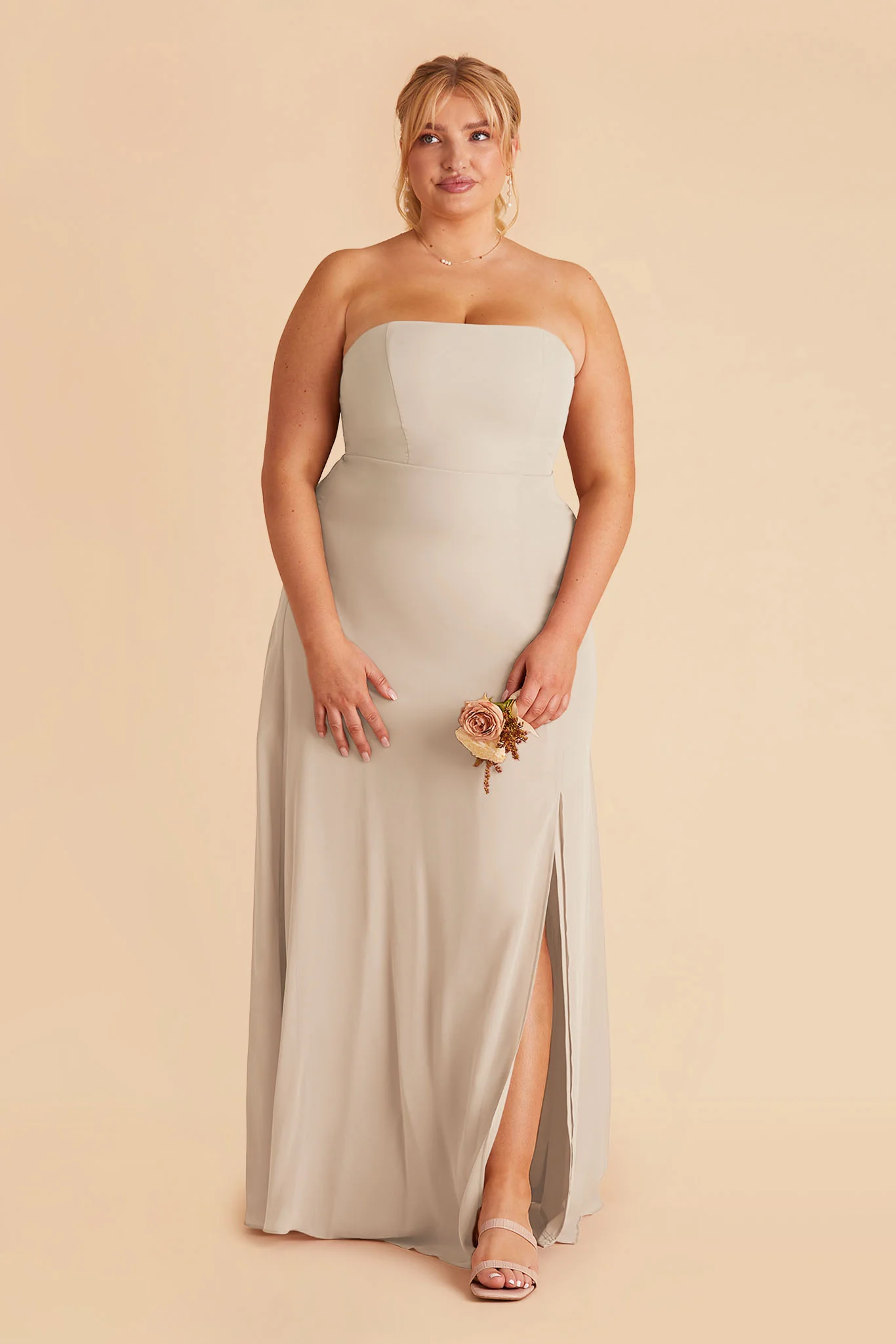 Chris Chiffon Dress - Classic Champagne - Image 2