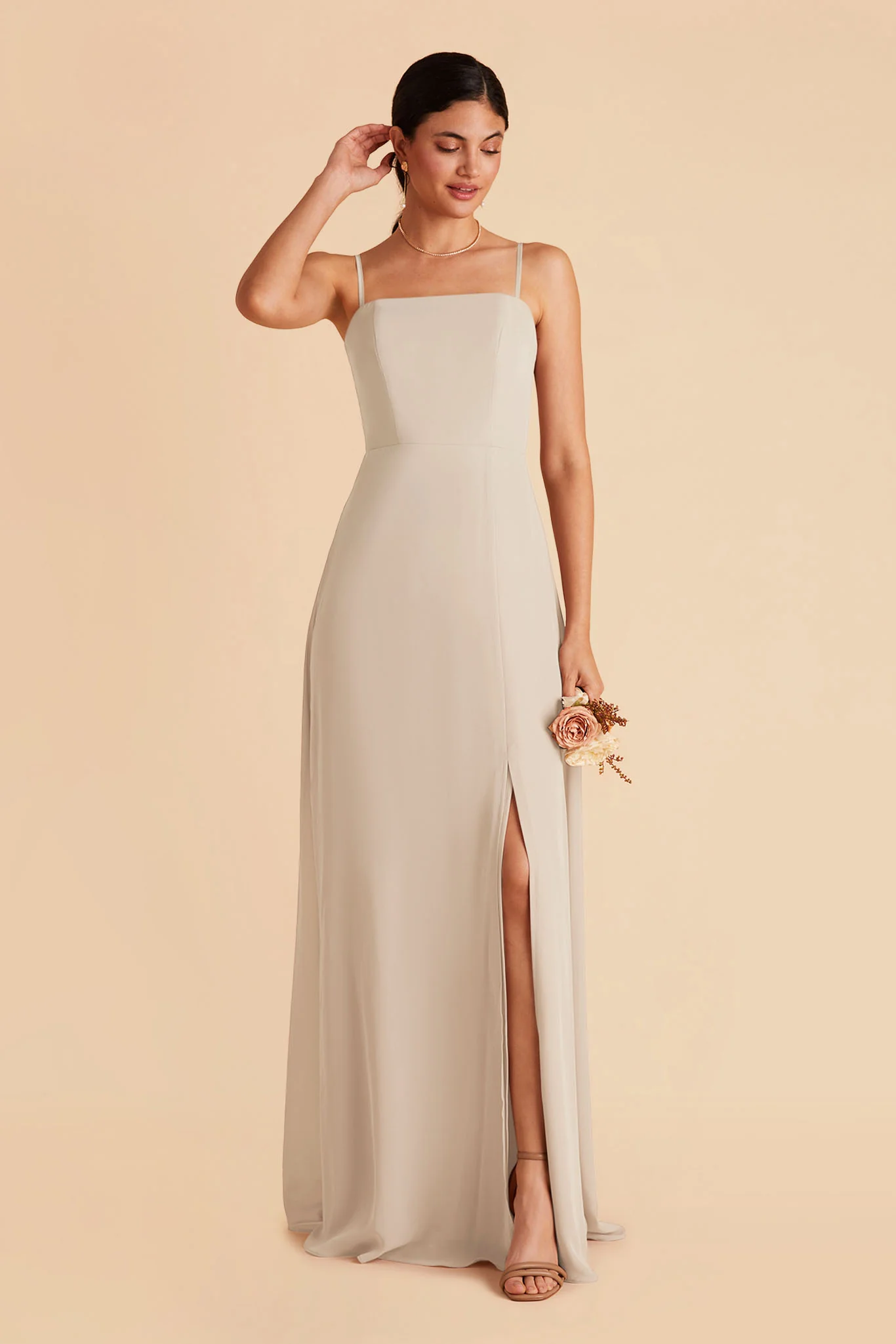 Chris Chiffon Dress - Classic Champagne - Image 3