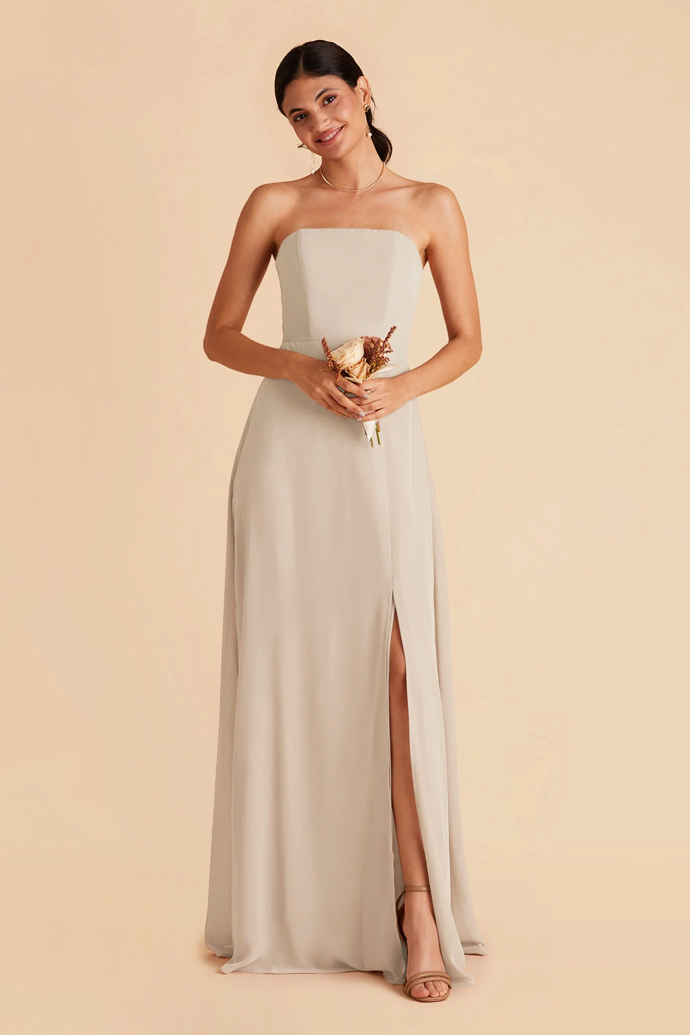 Chris Chiffon Dress - Classic Champagne - Image 5