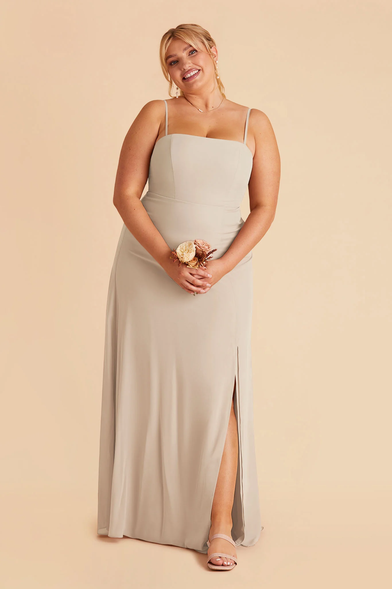 Chris Chiffon Dress - Classic Champagne - Image 7