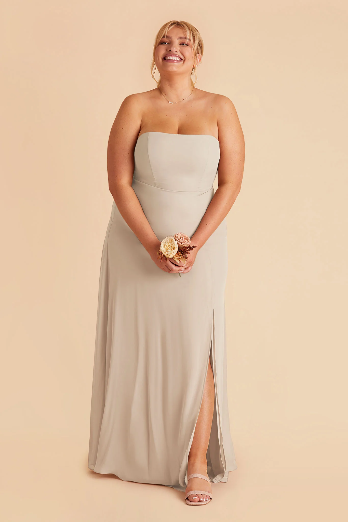 Chris Chiffon Dress - Classic Champagne - Image 9