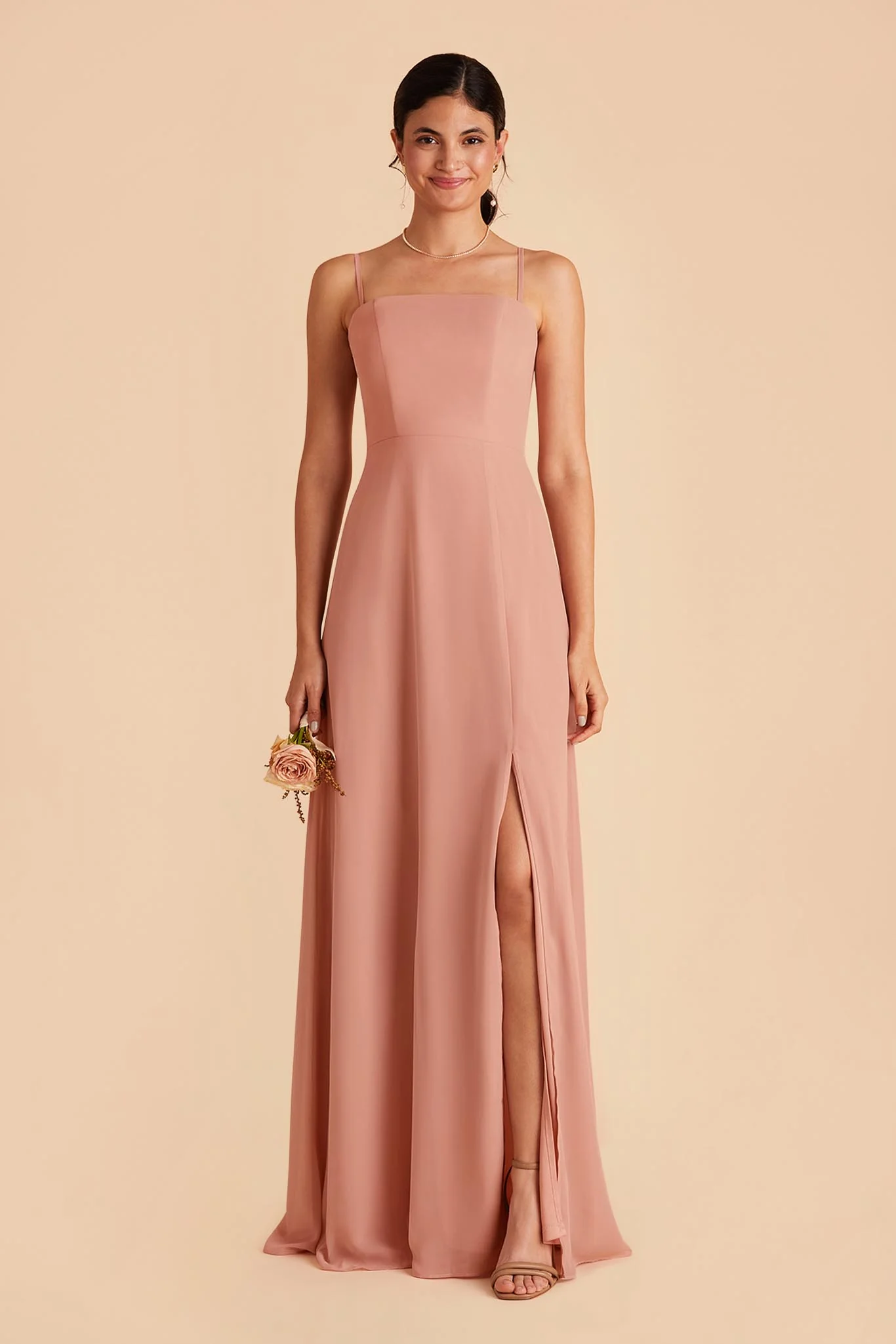 Chris Chiffon Dress - Dusty Rose - Image 3