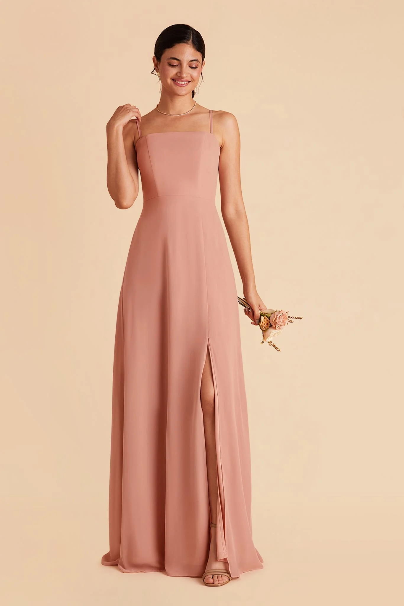 Chris Chiffon Dress - Dusty Rose - Image 4