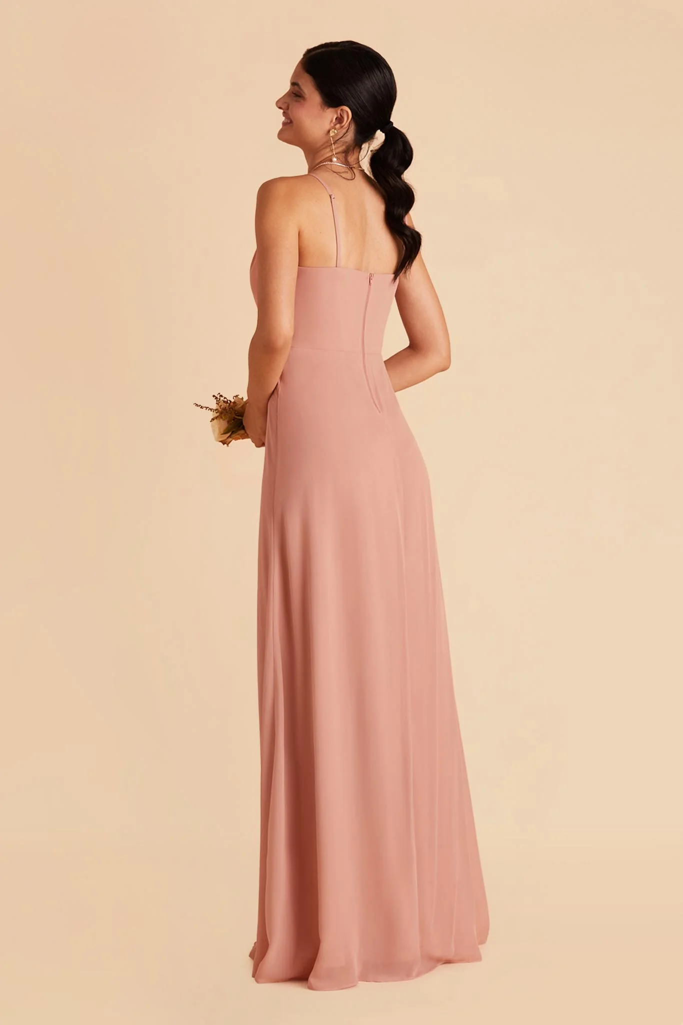 Chris Chiffon Dress - Dusty Rose - Image 5