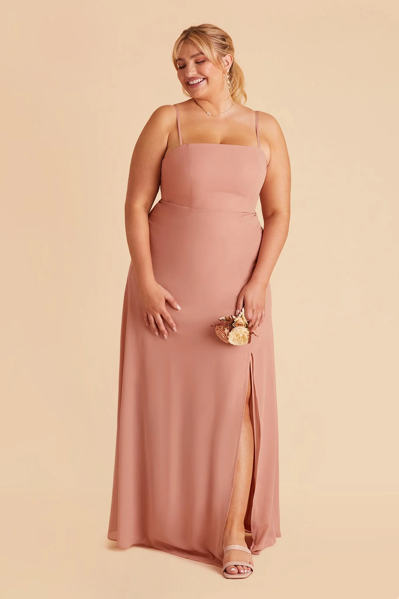 Chris Chiffon Dress - Dusty Rose - Image 6