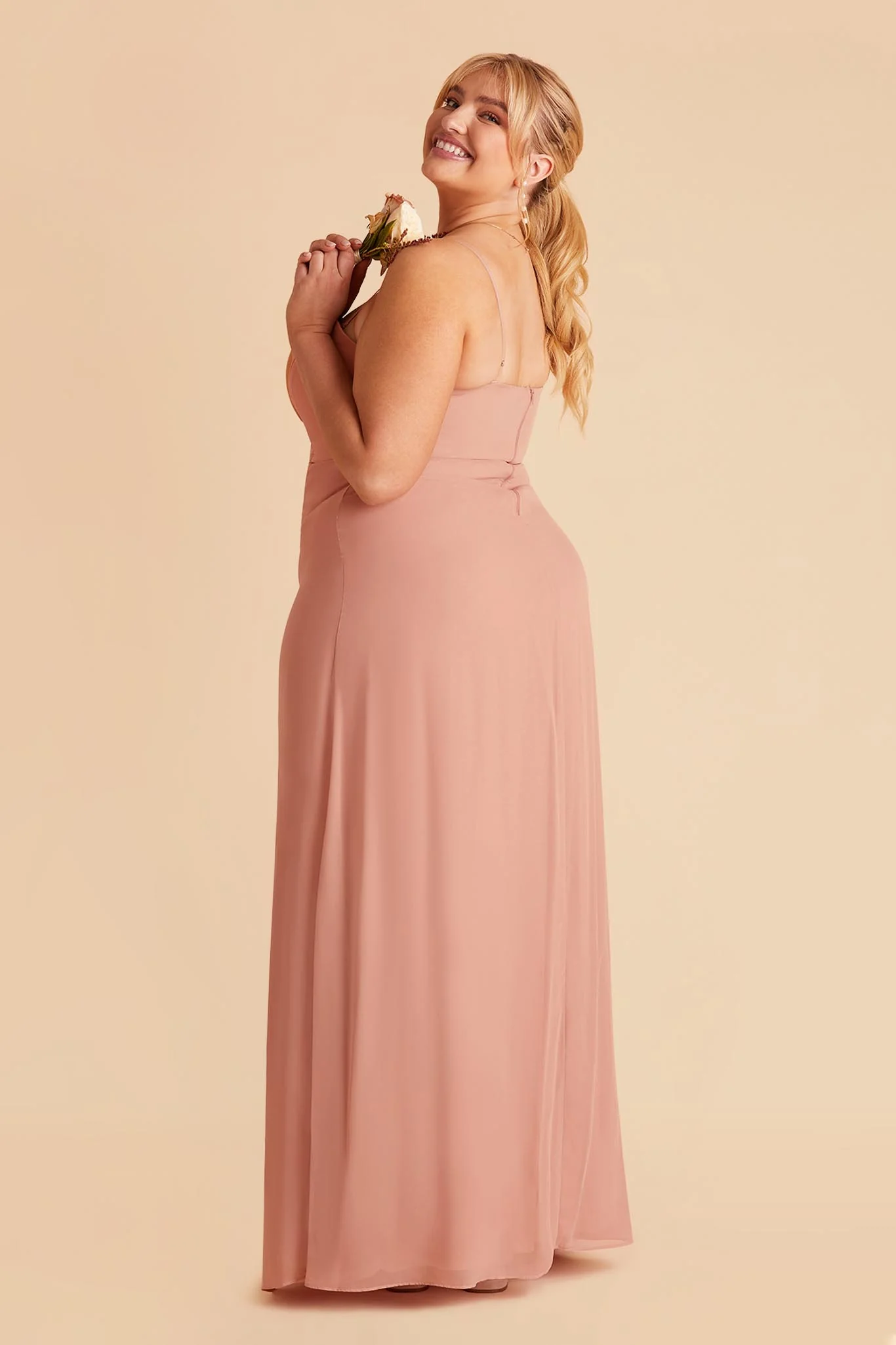 Chris Chiffon Dress - Dusty Rose - Image 7