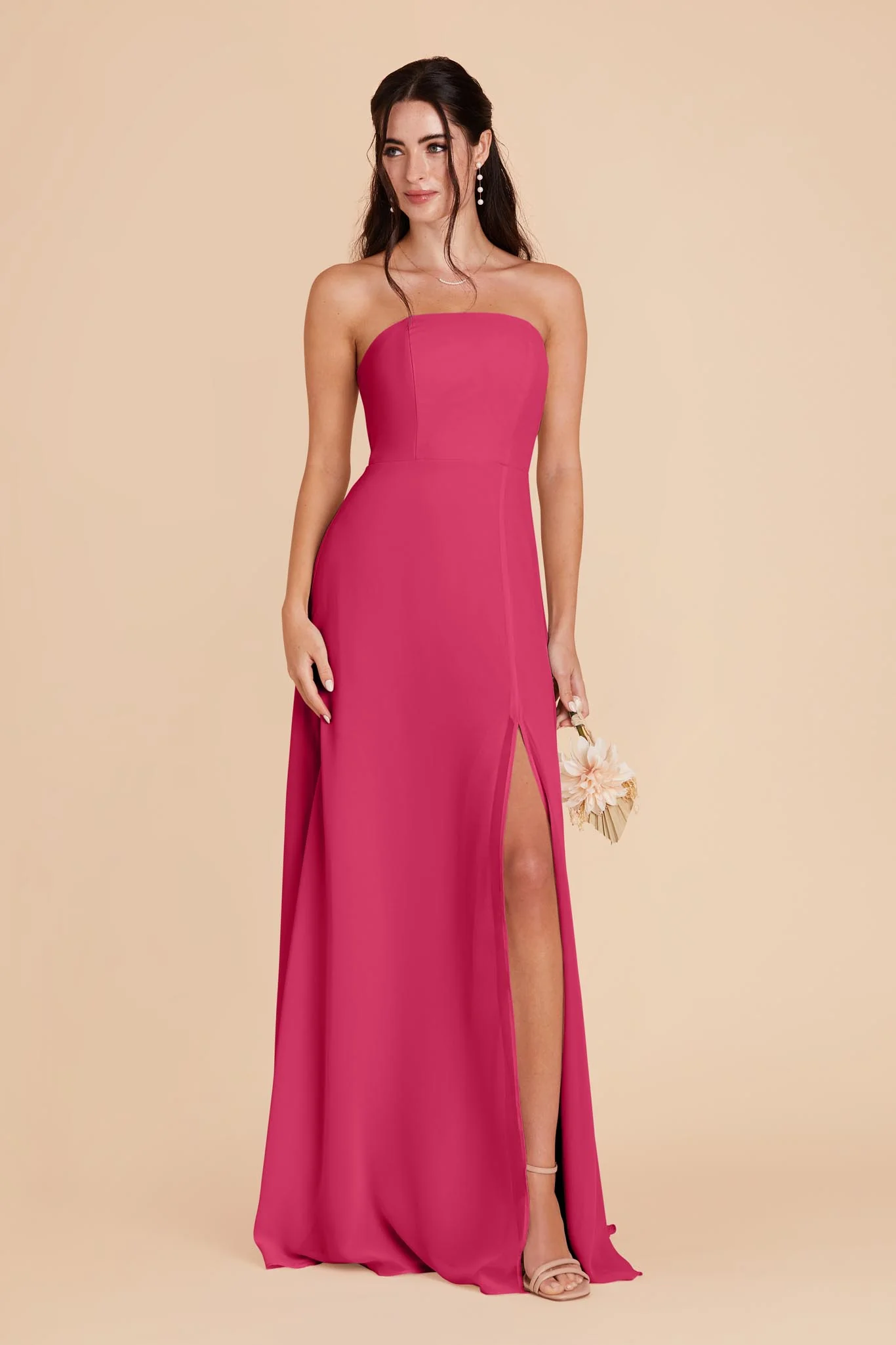 Chris Chiffon Dress - Fuchsia - Image 3
