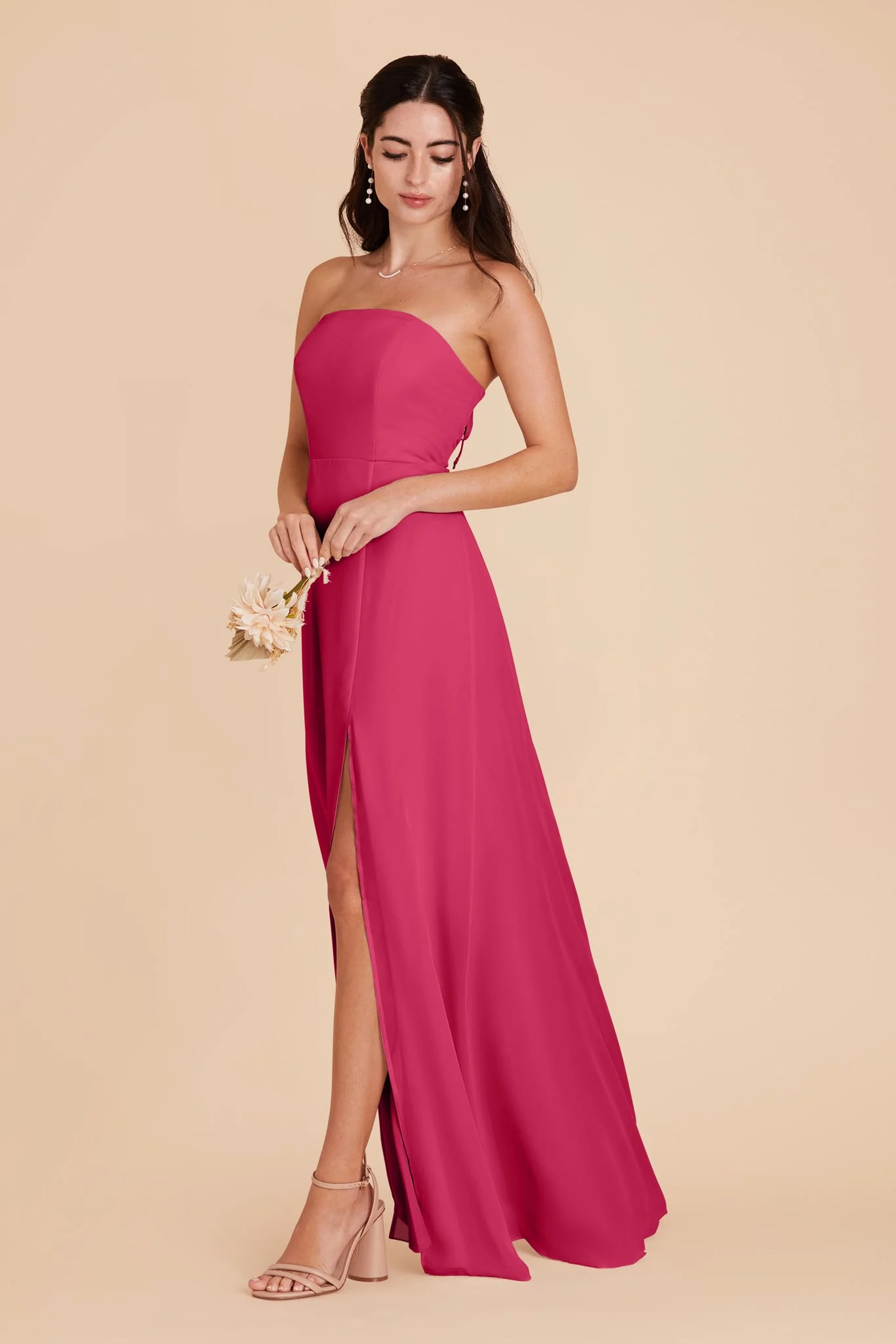 Chris Chiffon Dress - Fuchsia - Image 4