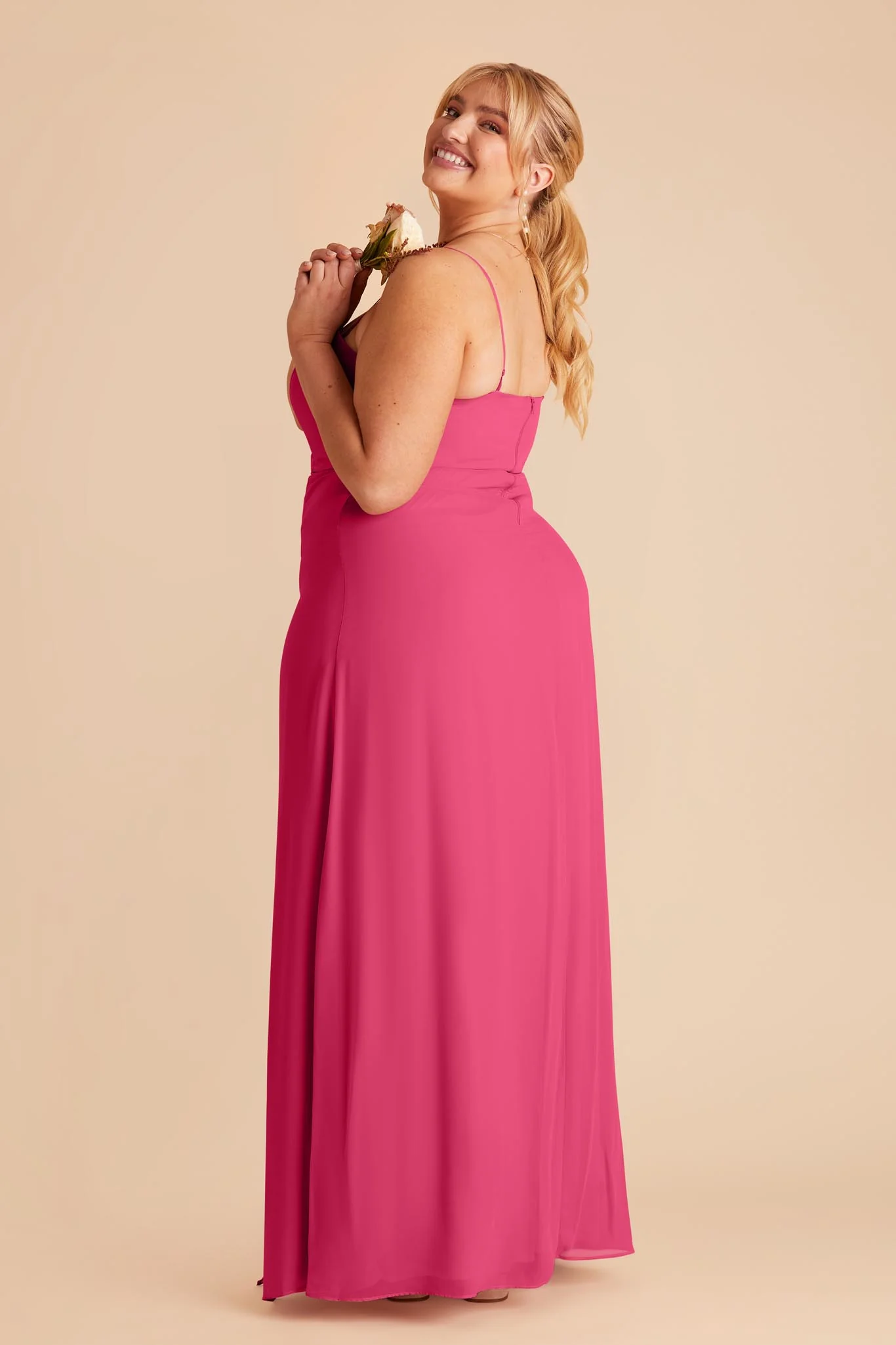 Chris Chiffon Dress - Fuchsia - Image 7