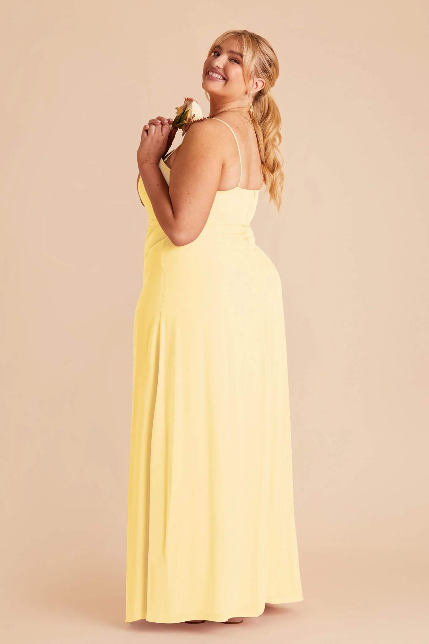 Chris Chiffon Dress - Lemon Sorbet - Image 7