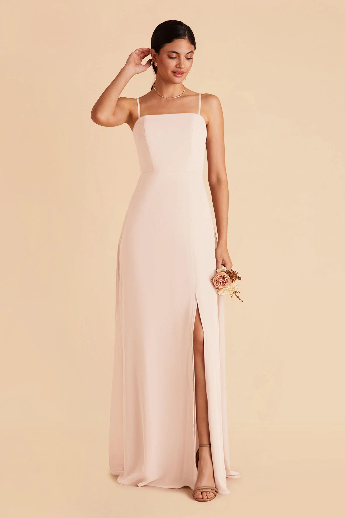 Chris Chiffon Dress - Pale Blush - Image 4