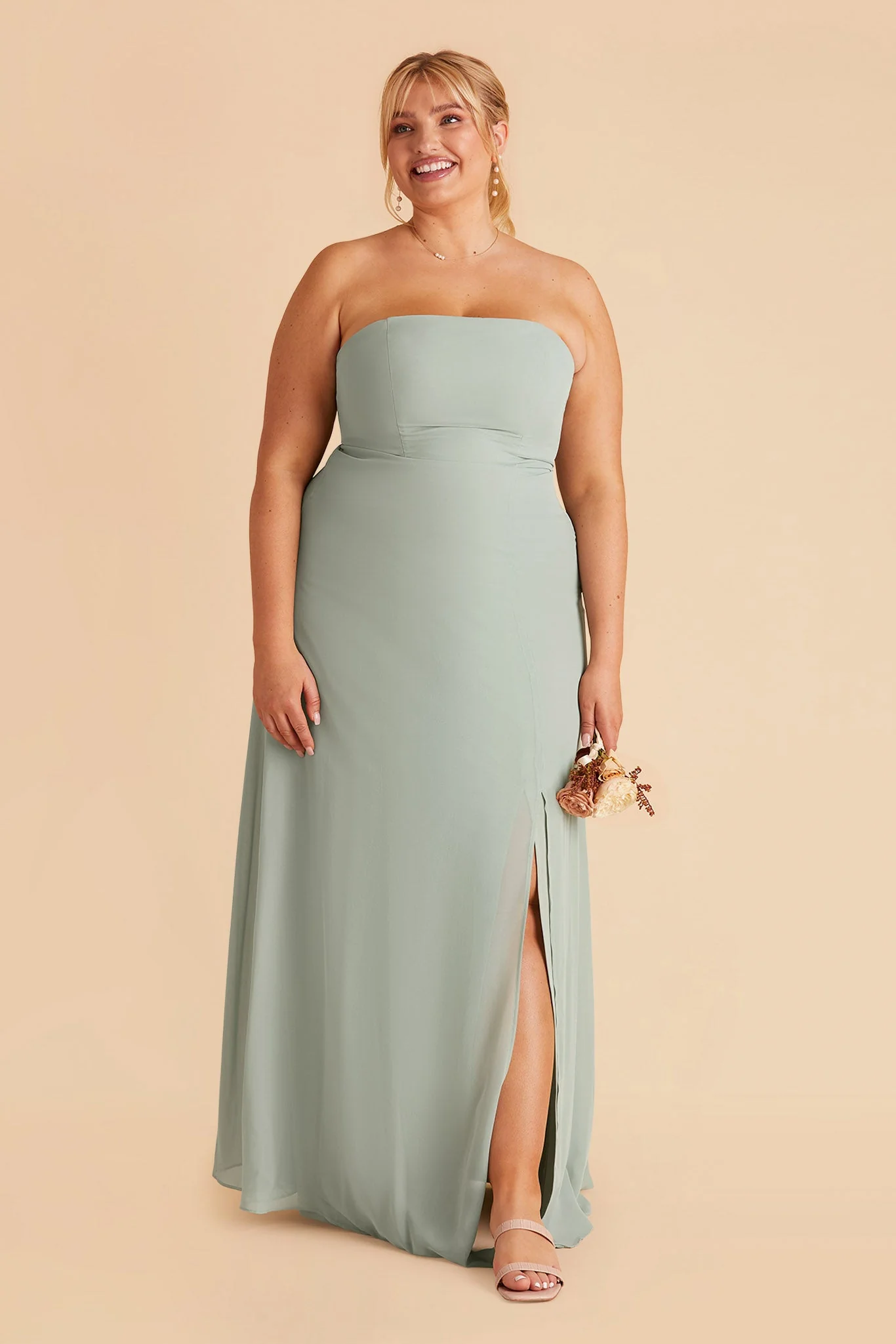 Chris Chiffon Dress - Sage - Image 11