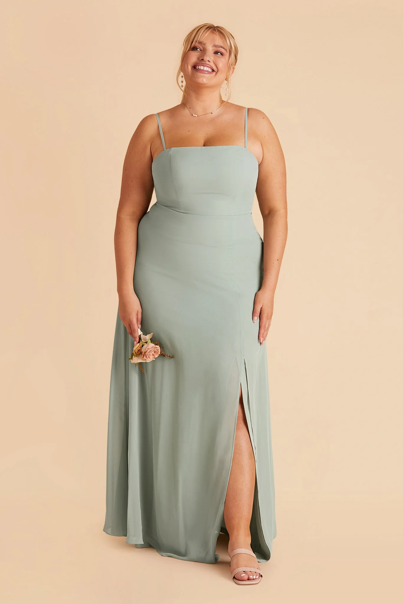 Chris Chiffon Dress - Sage - Image 13
