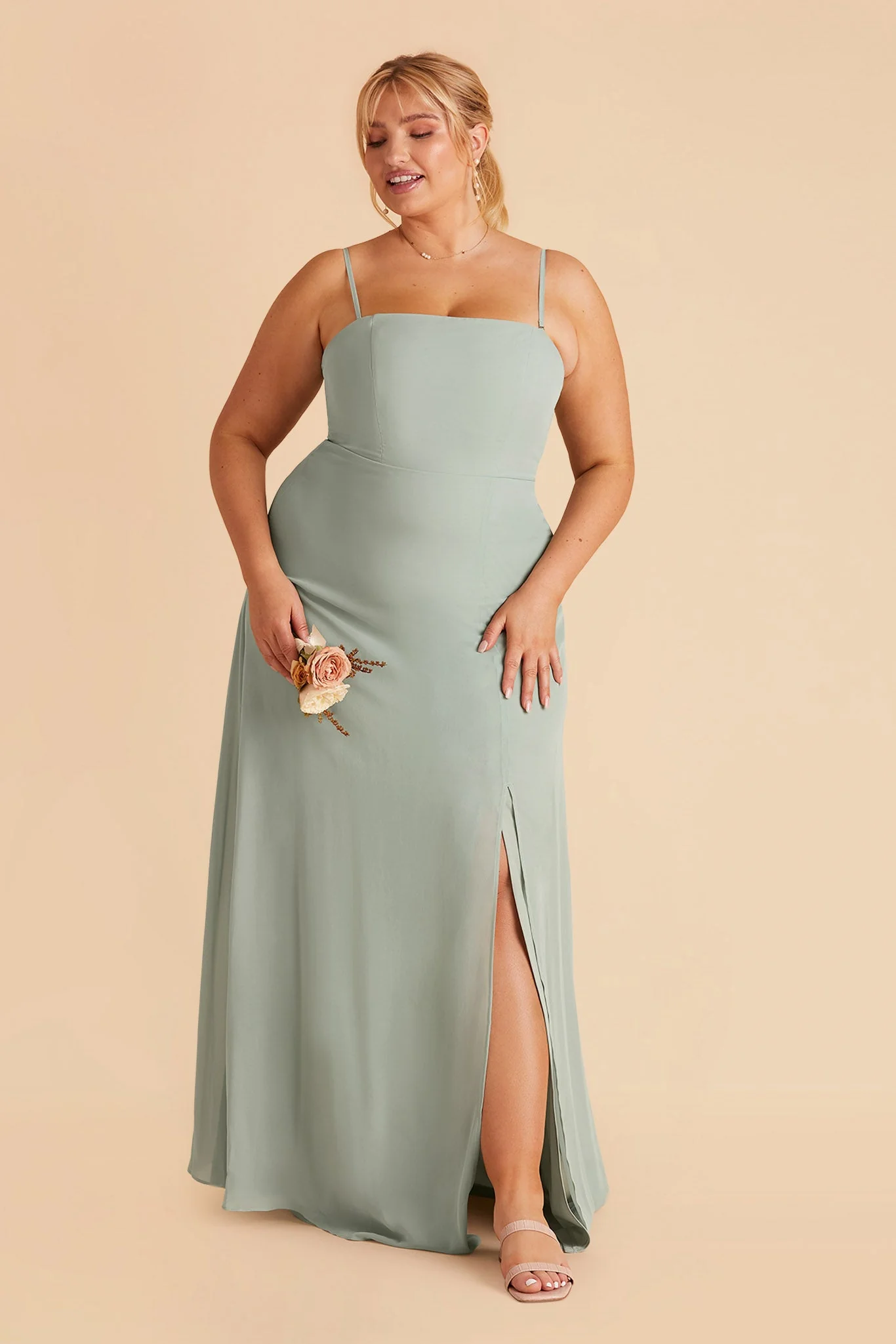 Chris Chiffon Dress - Sage - Image 2