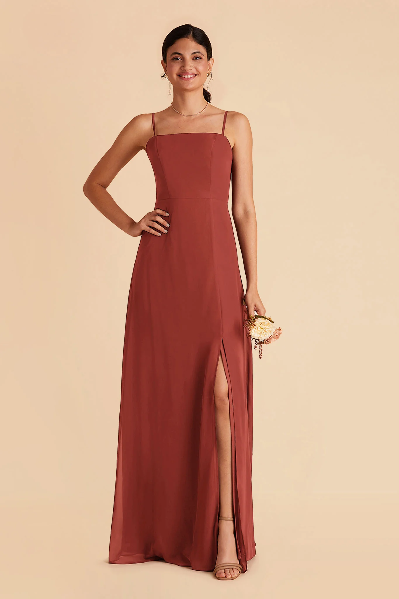 Chris Chiffon Dress - Spice