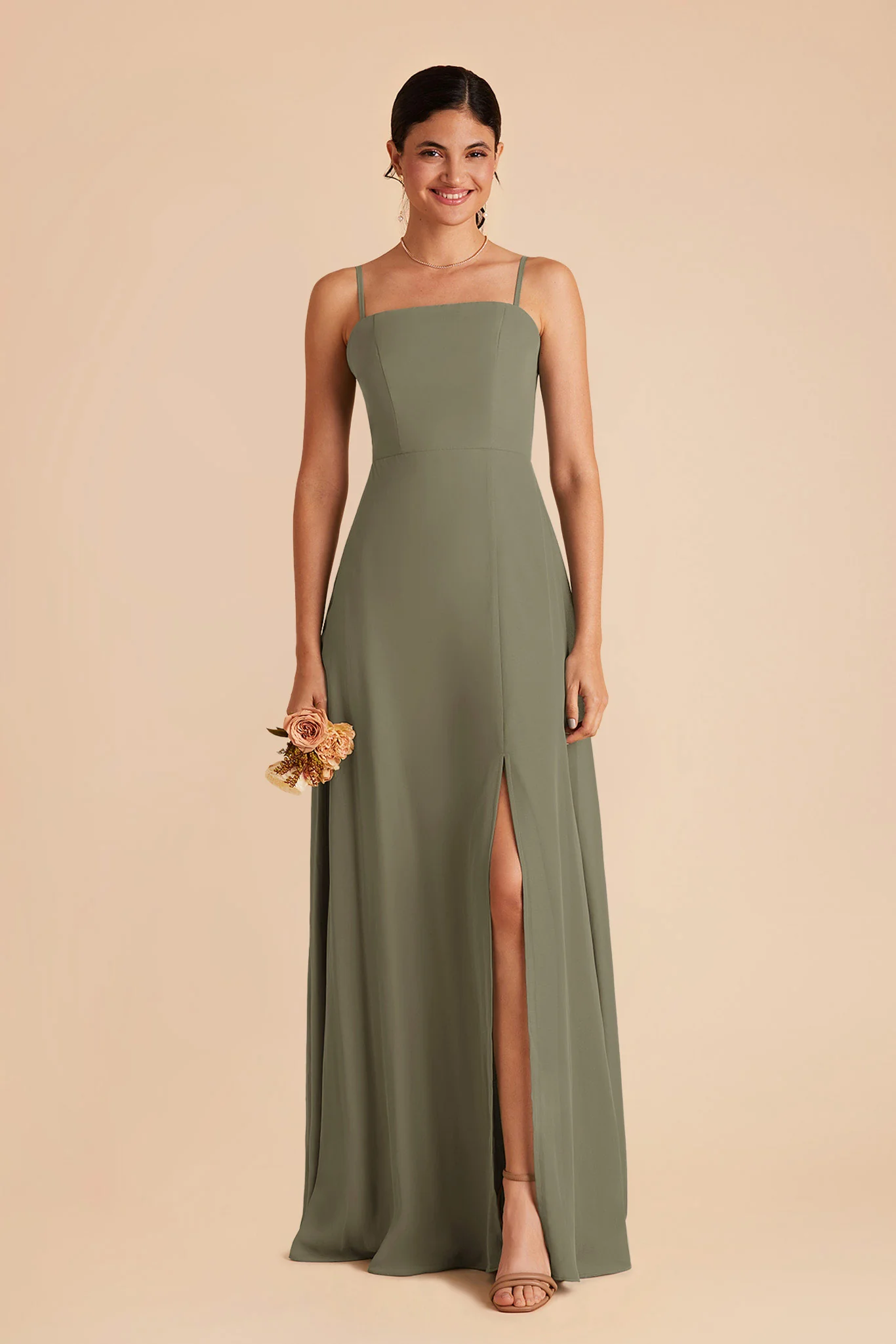 Chris Chiffon Dress - Thyme