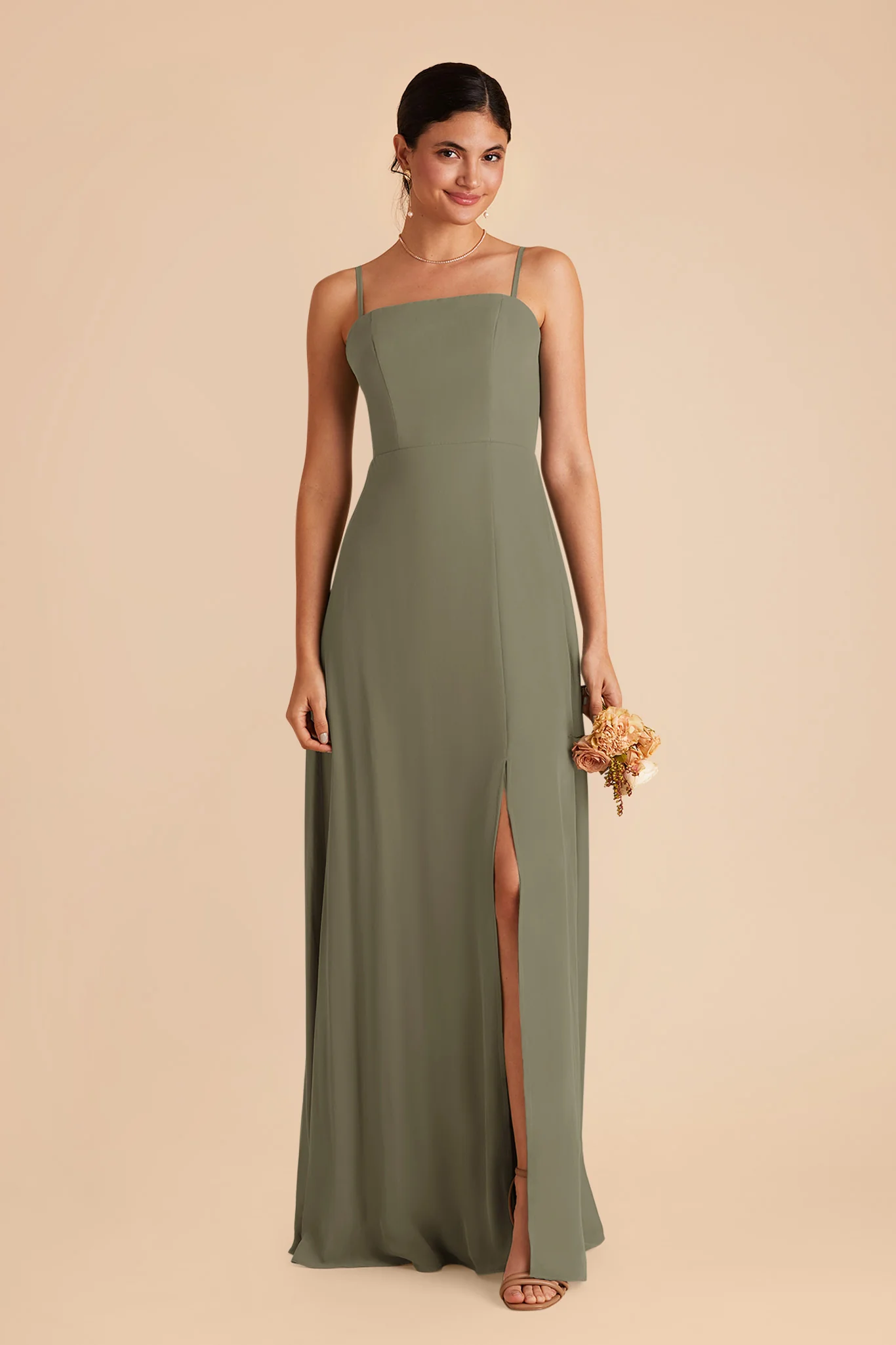 Chris Chiffon Dress - Thyme - Image 3