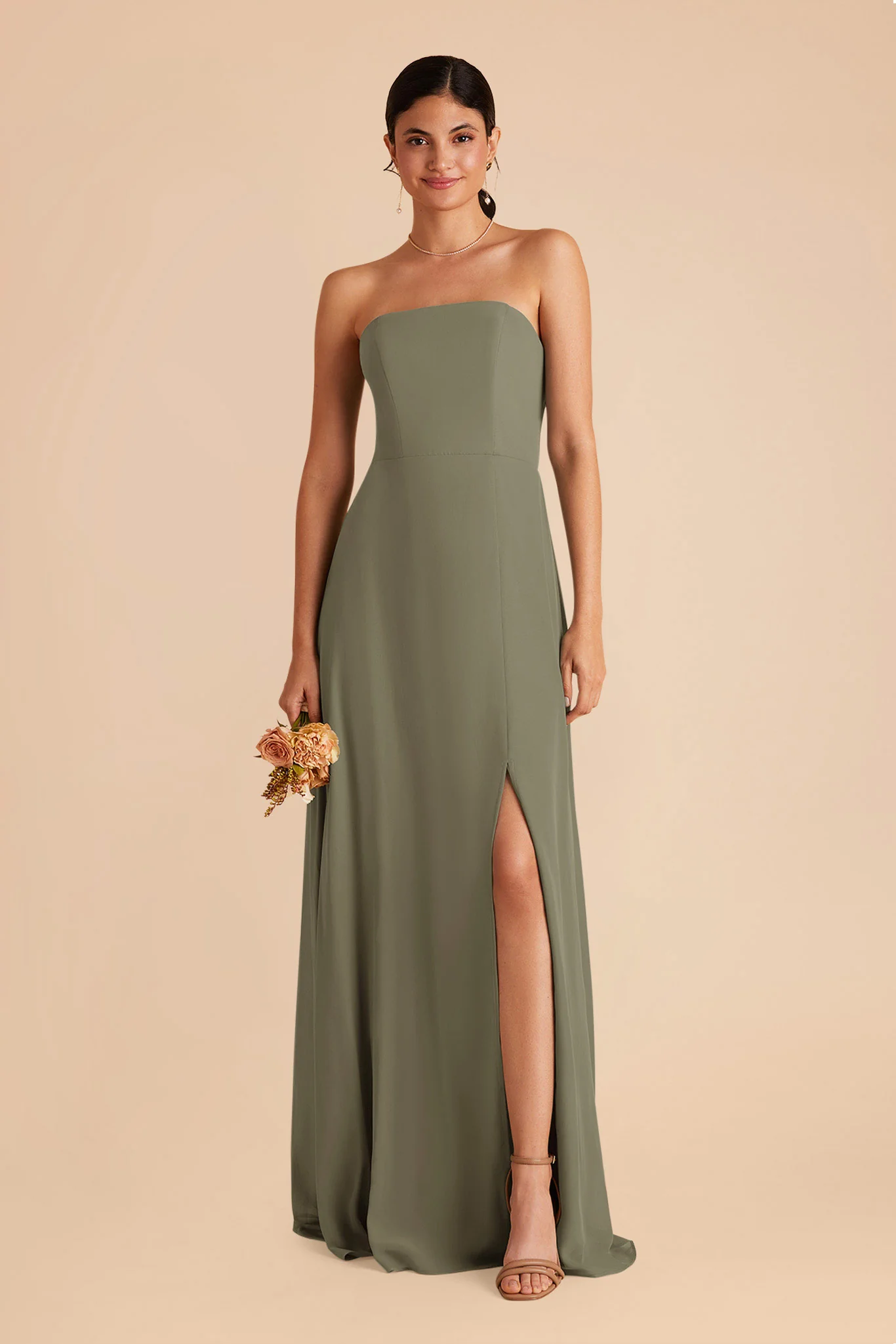 Chris Chiffon Dress - Thyme - Image 4