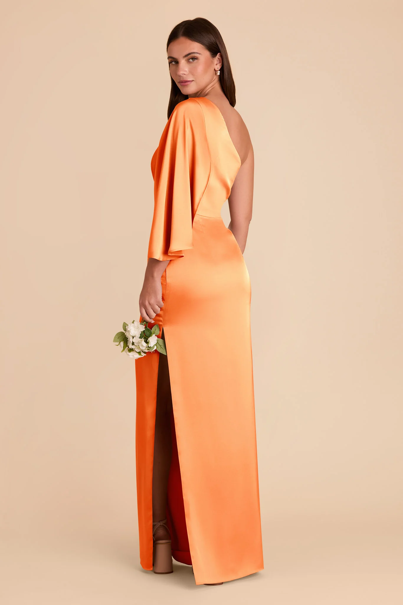 Christine Matte Satin Dress - Apricot - Image 5
